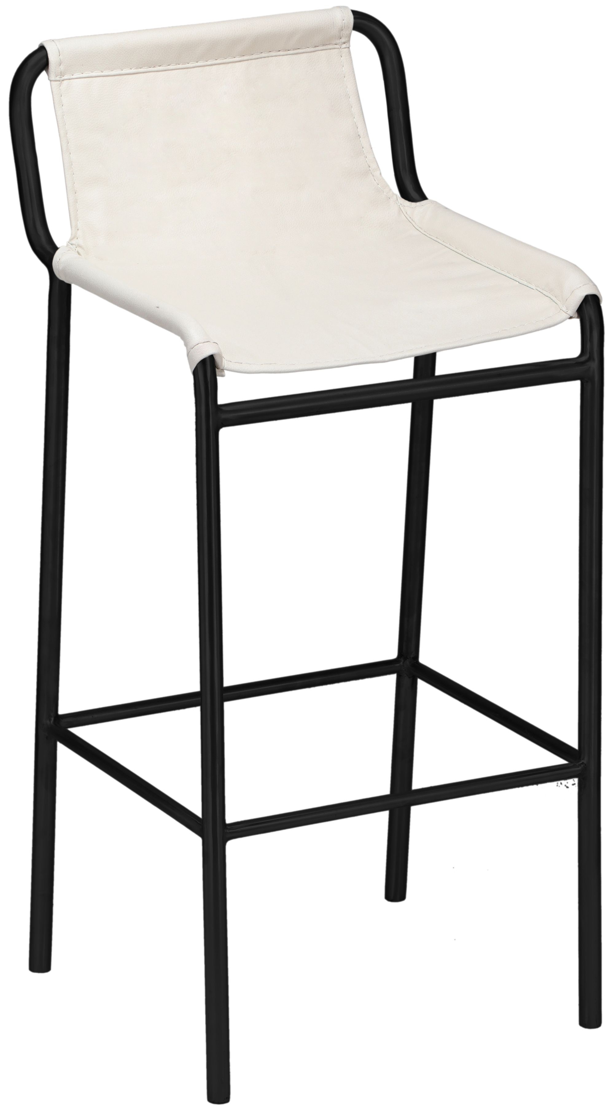 Dax Faux Leather Counter Stool with Matte Black Metal Frame