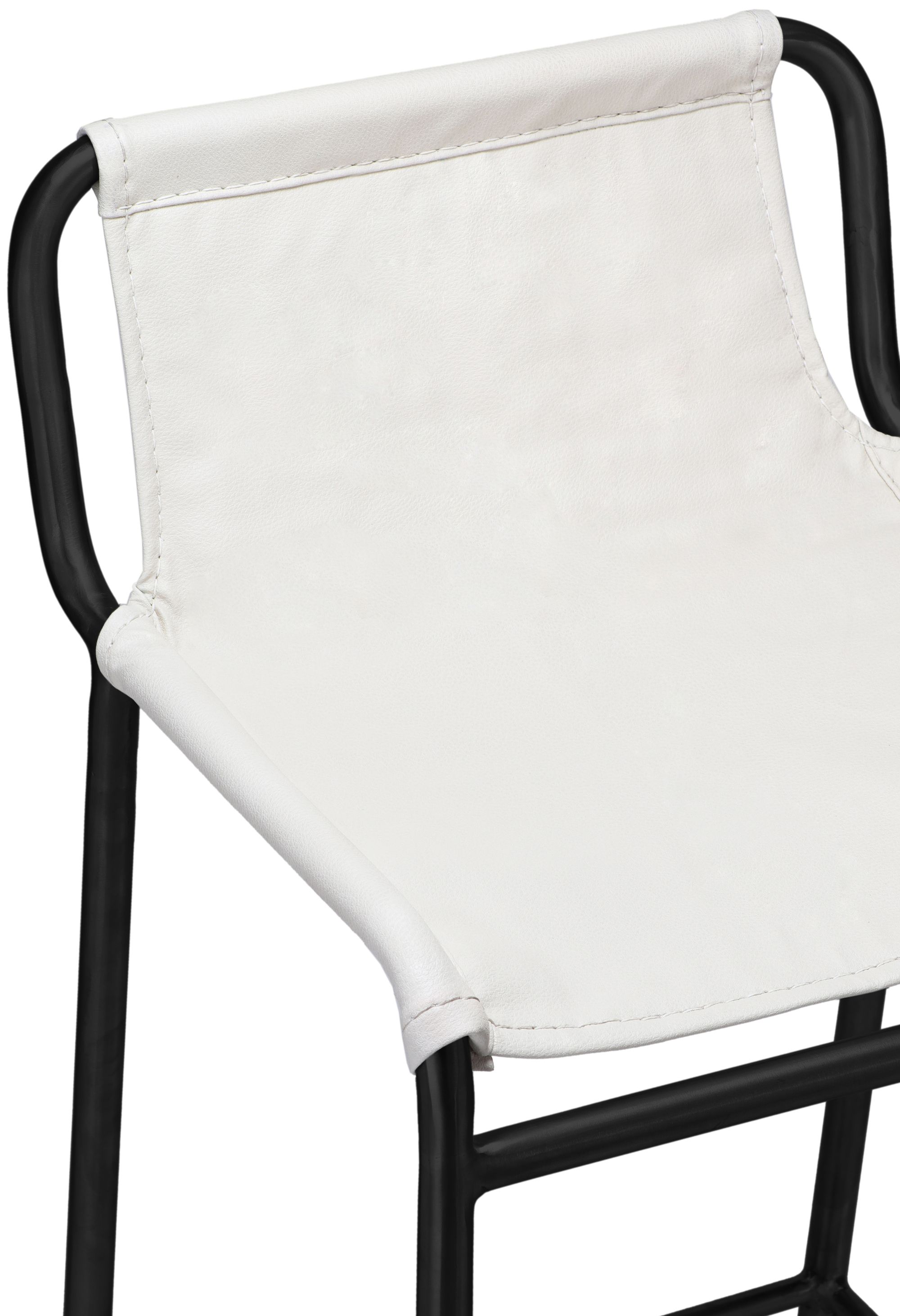 Dax Faux Leather Counter Stool with Matte Black Metal Frame