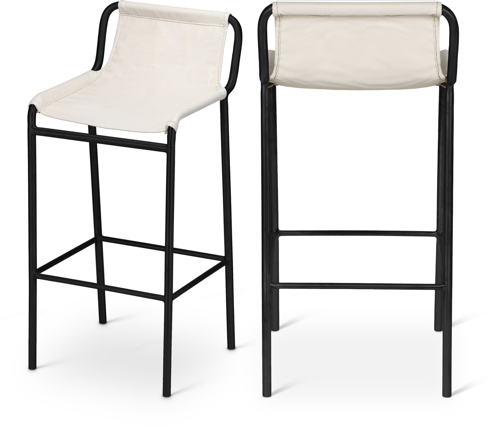 Dax Faux Leather Counter Stool with Matte Black Metal Frame