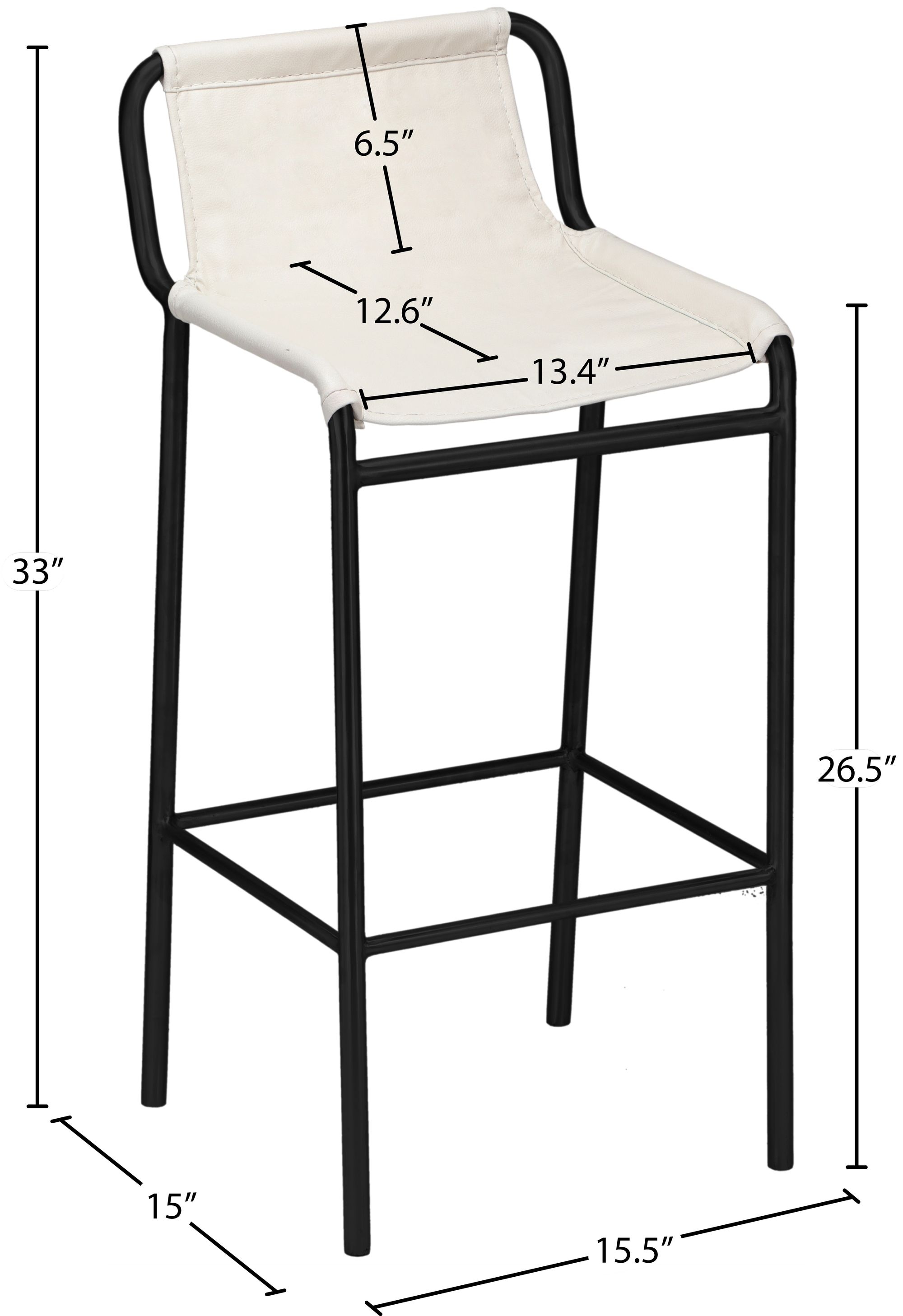 Dax Faux Leather Counter Stool with Matte Black Metal Frame