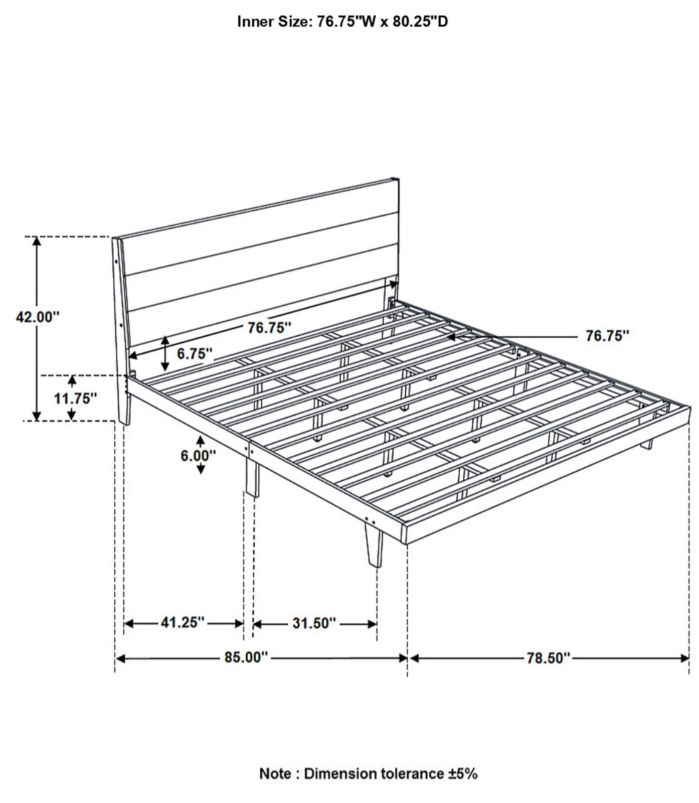 Mays Fabric/Wood Platform Bed, Eastern King Size