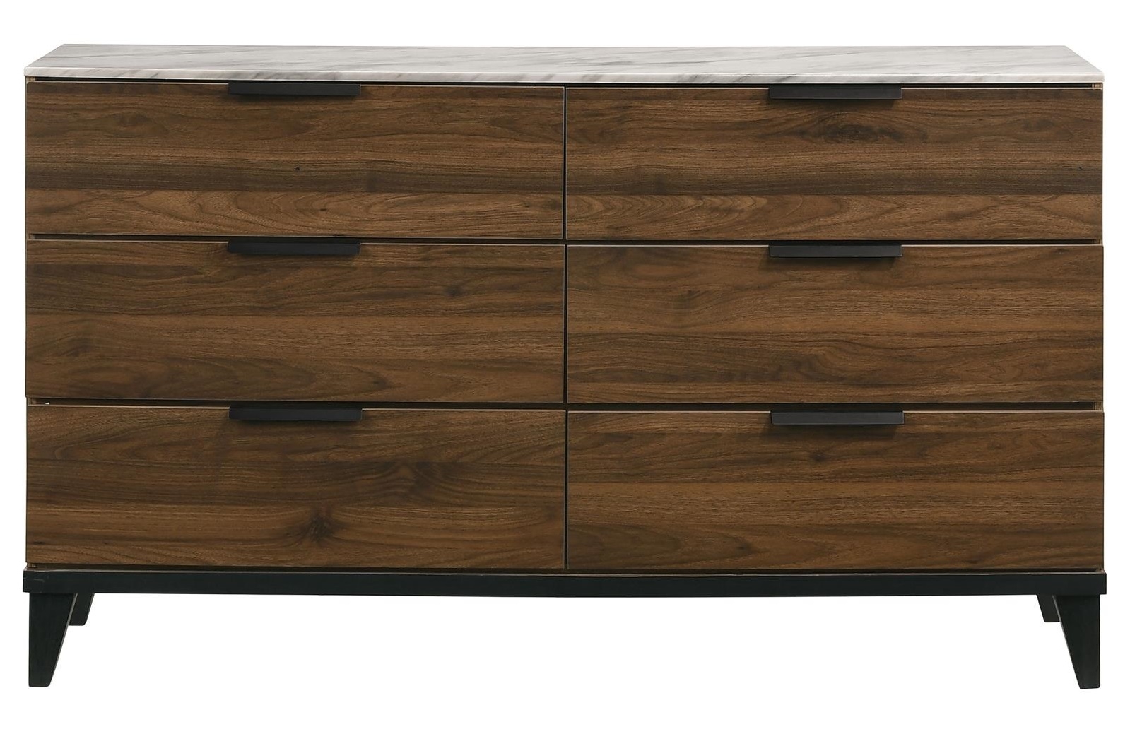 Mays Faux Marble/Wood Double Dresser w/6 Drawers