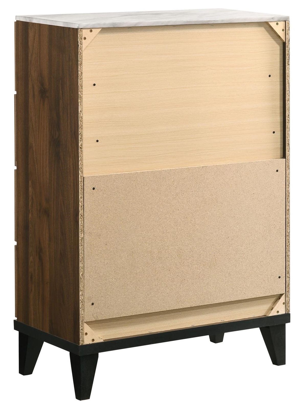 Mays Faux Marble/Wood Chest w/4 Drawers