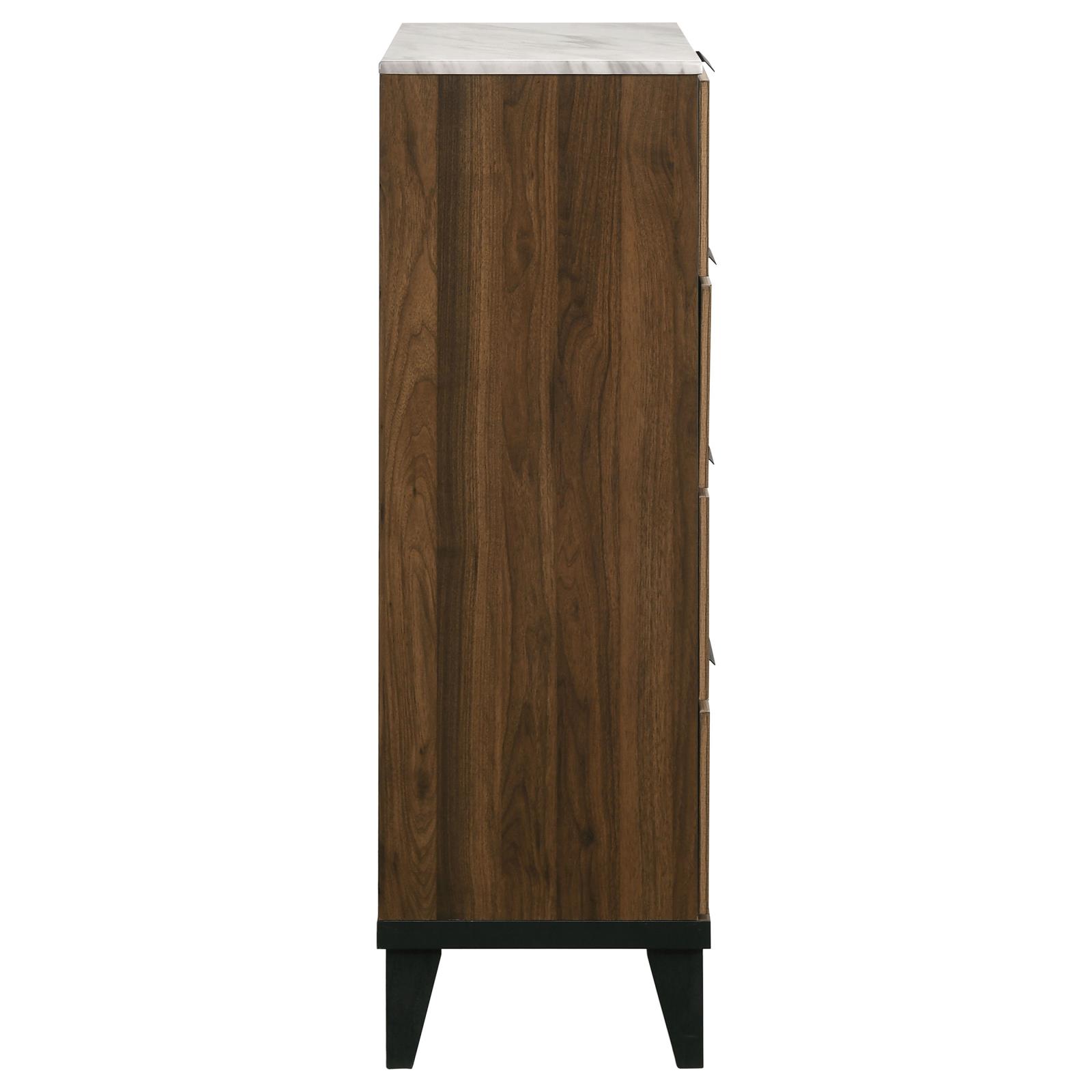 Mays Faux Marble/Wood Chest w/4 Drawers