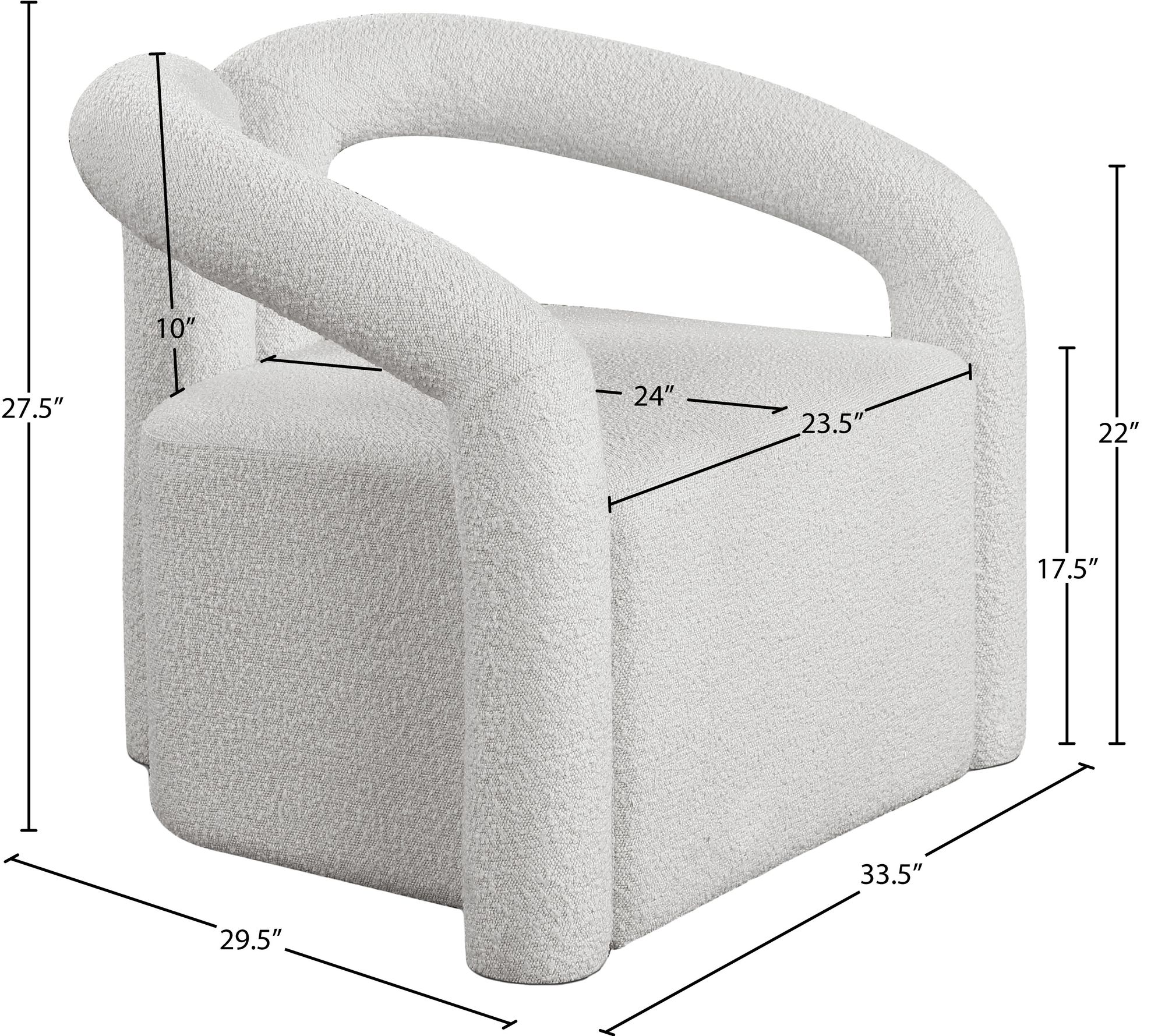 Otto Boucle Fabric Accent Chair