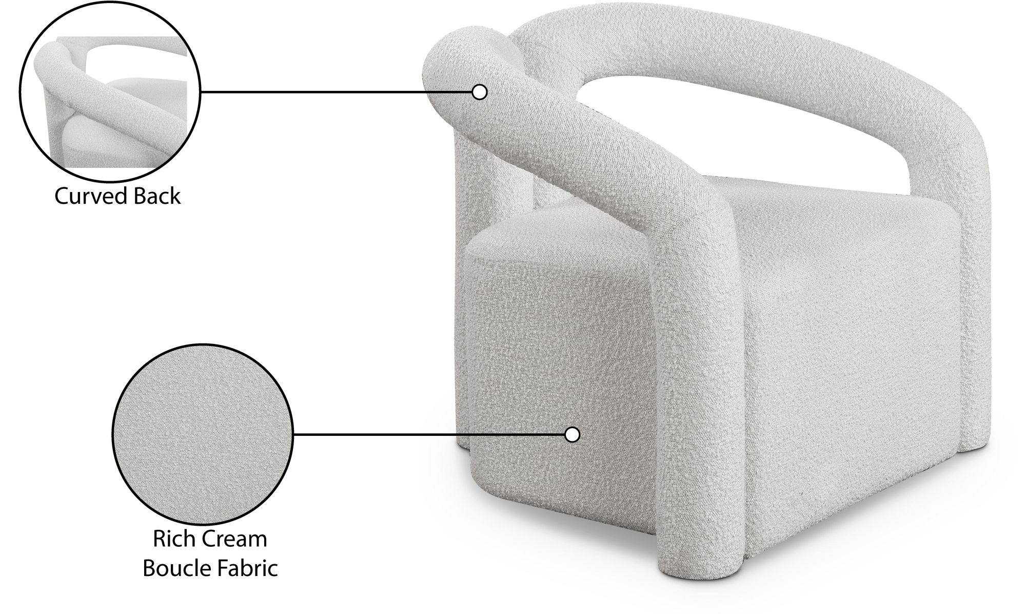 Otto Boucle Fabric Accent Chair