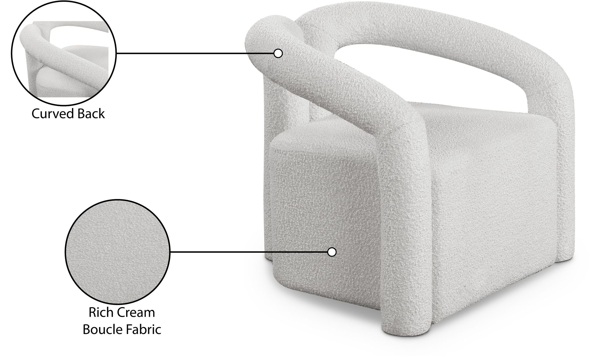 Otto Boucle Fabric Accent Chair