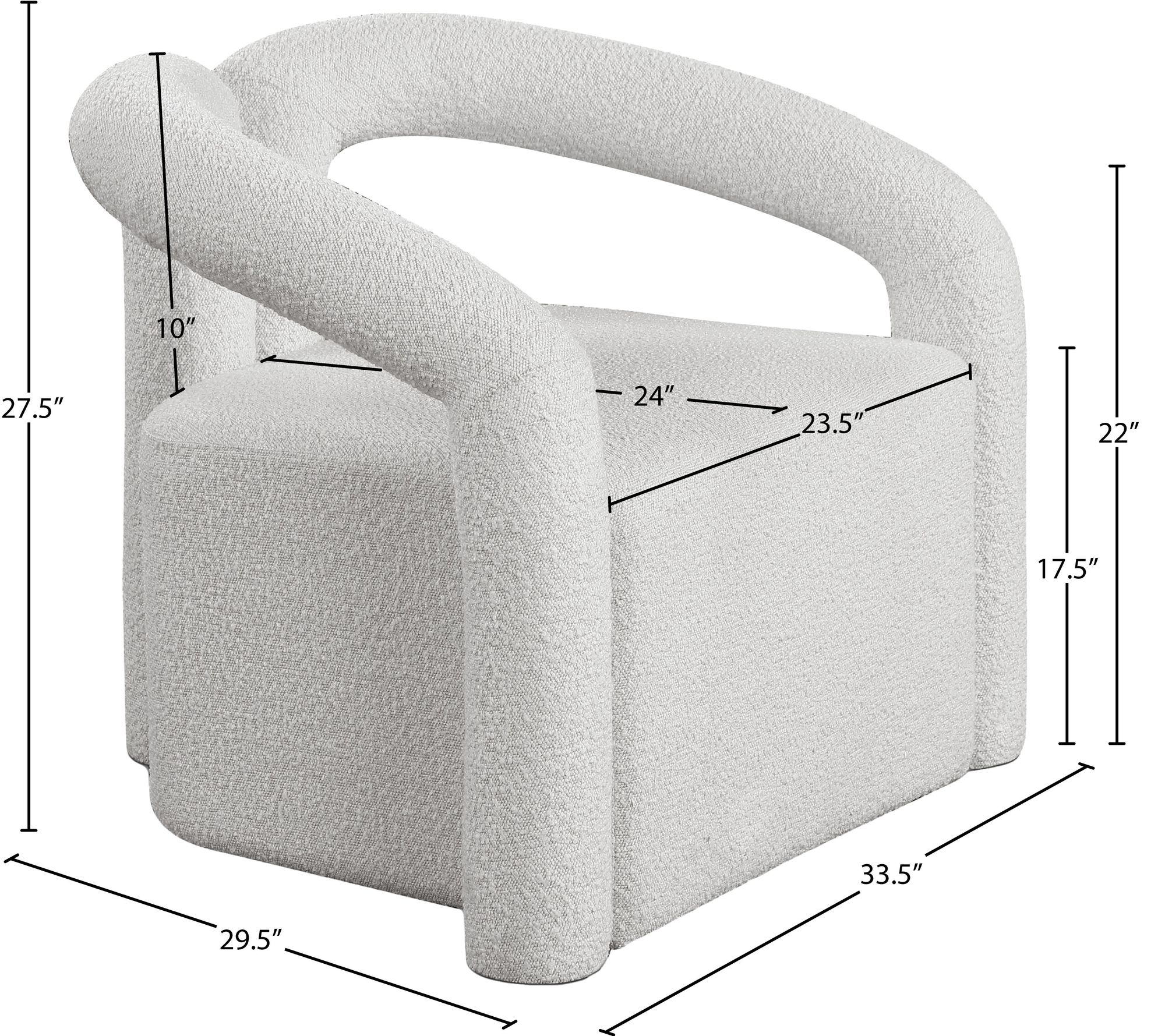 Otto Boucle Fabric Accent Chair