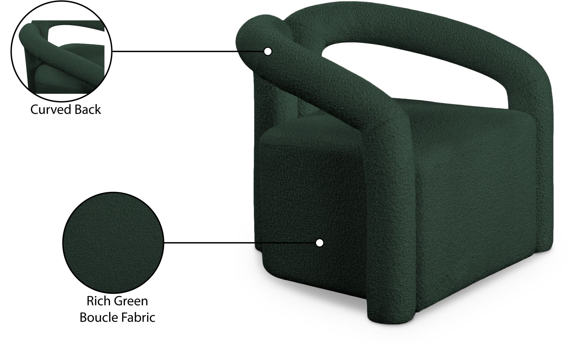 Otto Boucle Fabric Accent Chair