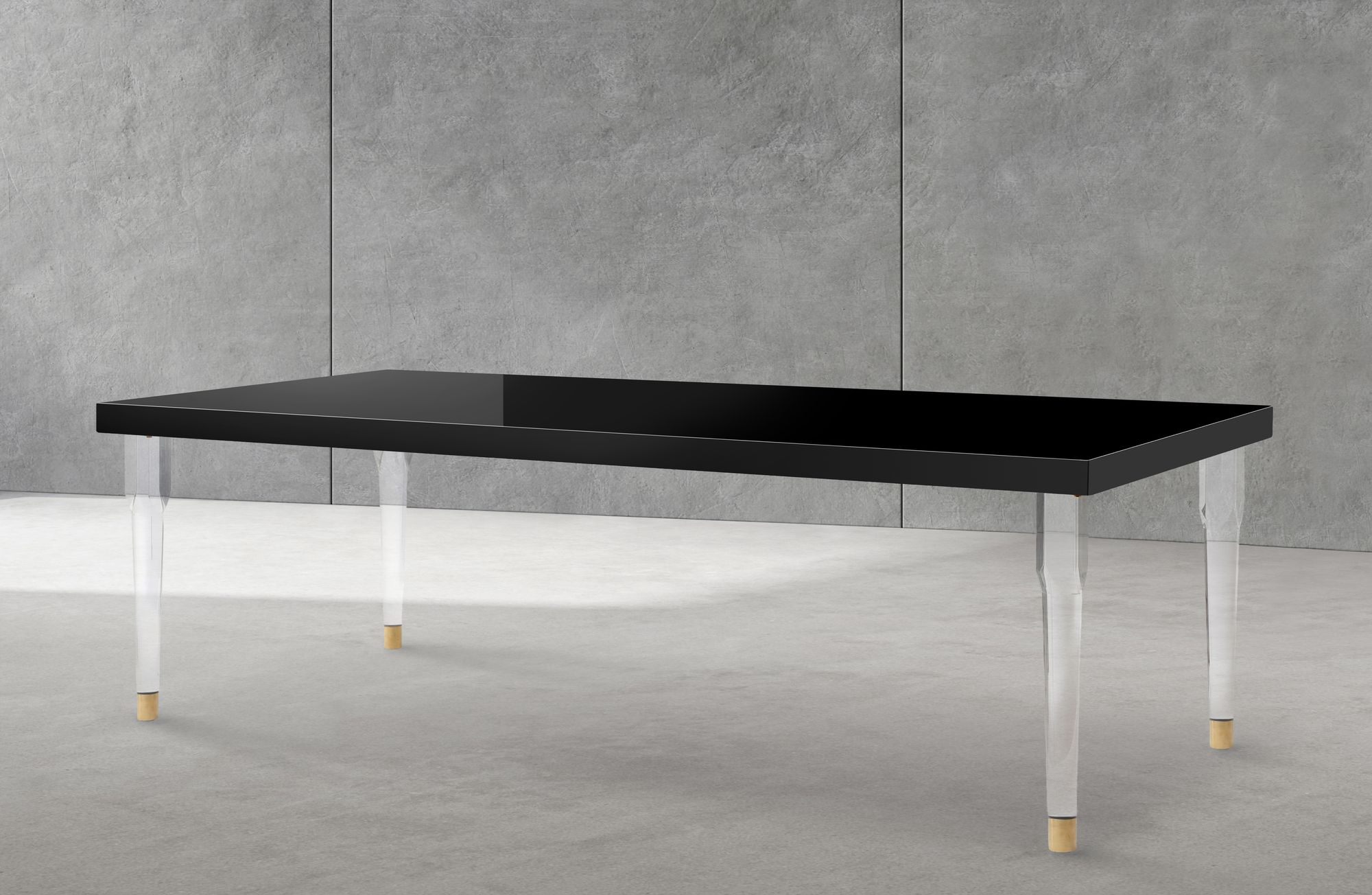 Bethany 95" Rectangular Lacquer Dining Table with Acrylic Legs