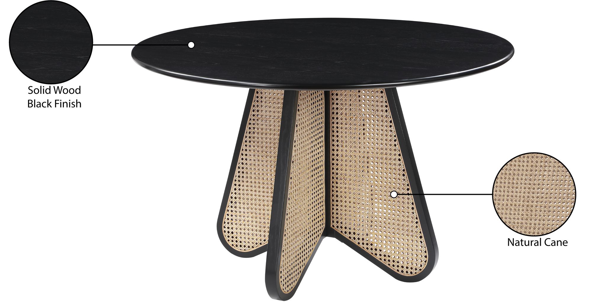 Butterfly 48" Round Oak Veneer Dining Table