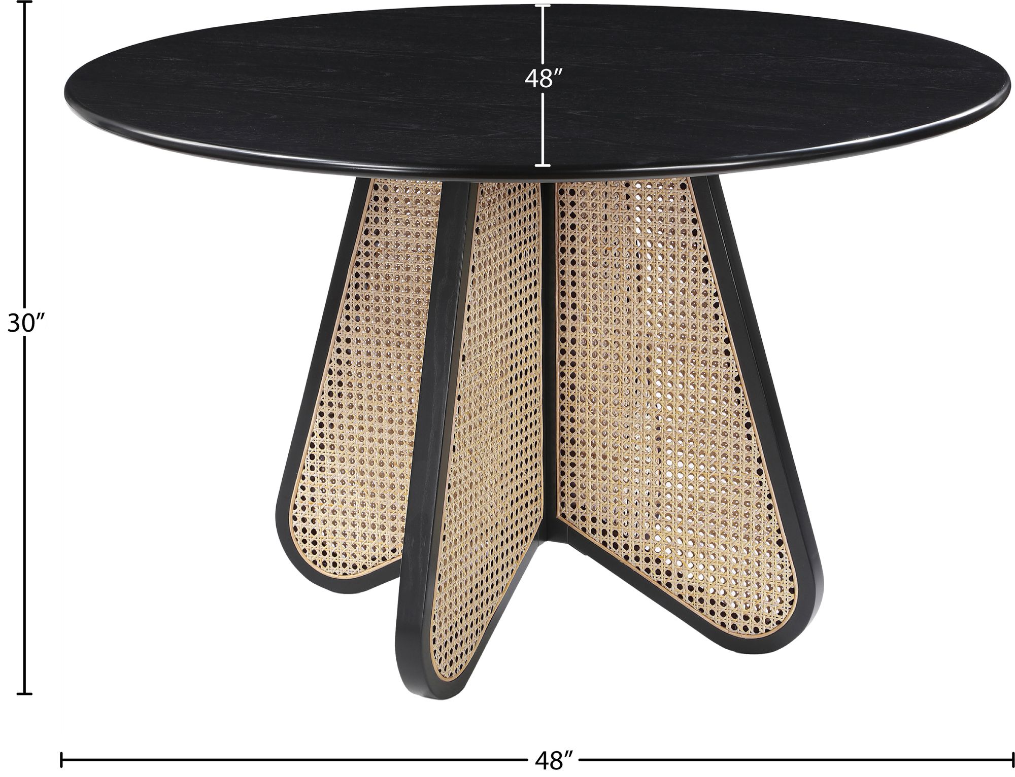 Butterfly 48" Round Oak Veneer Dining Table