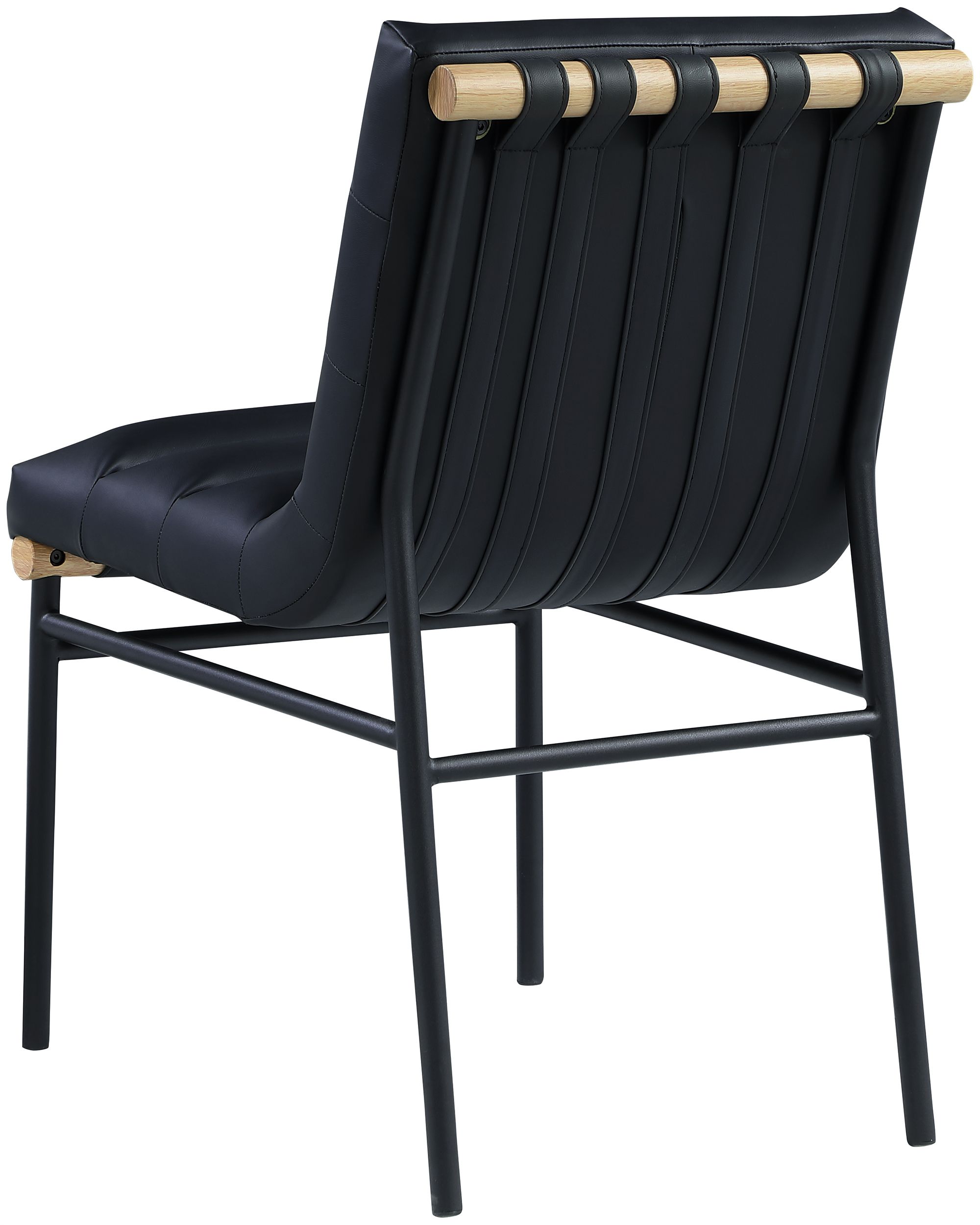 Burke Faux Leather Dining Chair with Matte Black Metal Frame