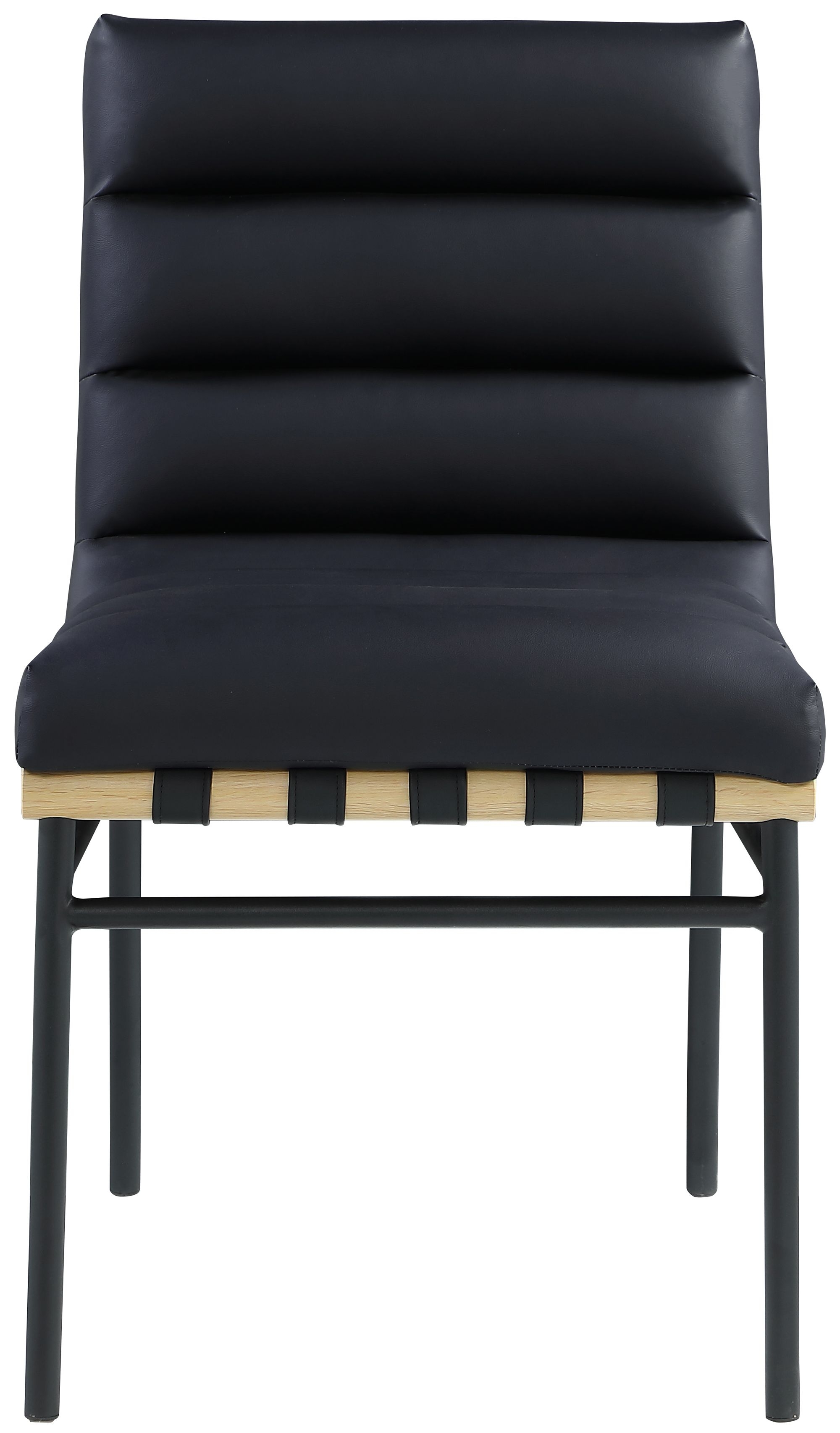 Burke Boucle Fabric Dining Chair with Matte Black Metal Frame