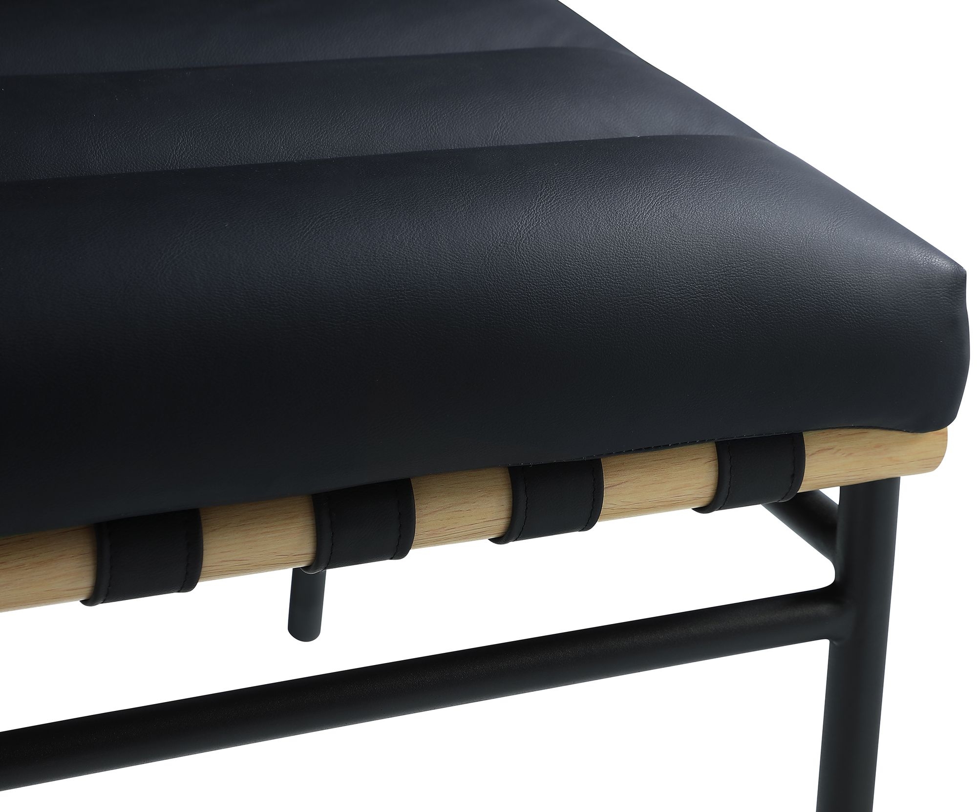 Burke Boucle Fabric Dining Chair with Matte Black Metal Frame