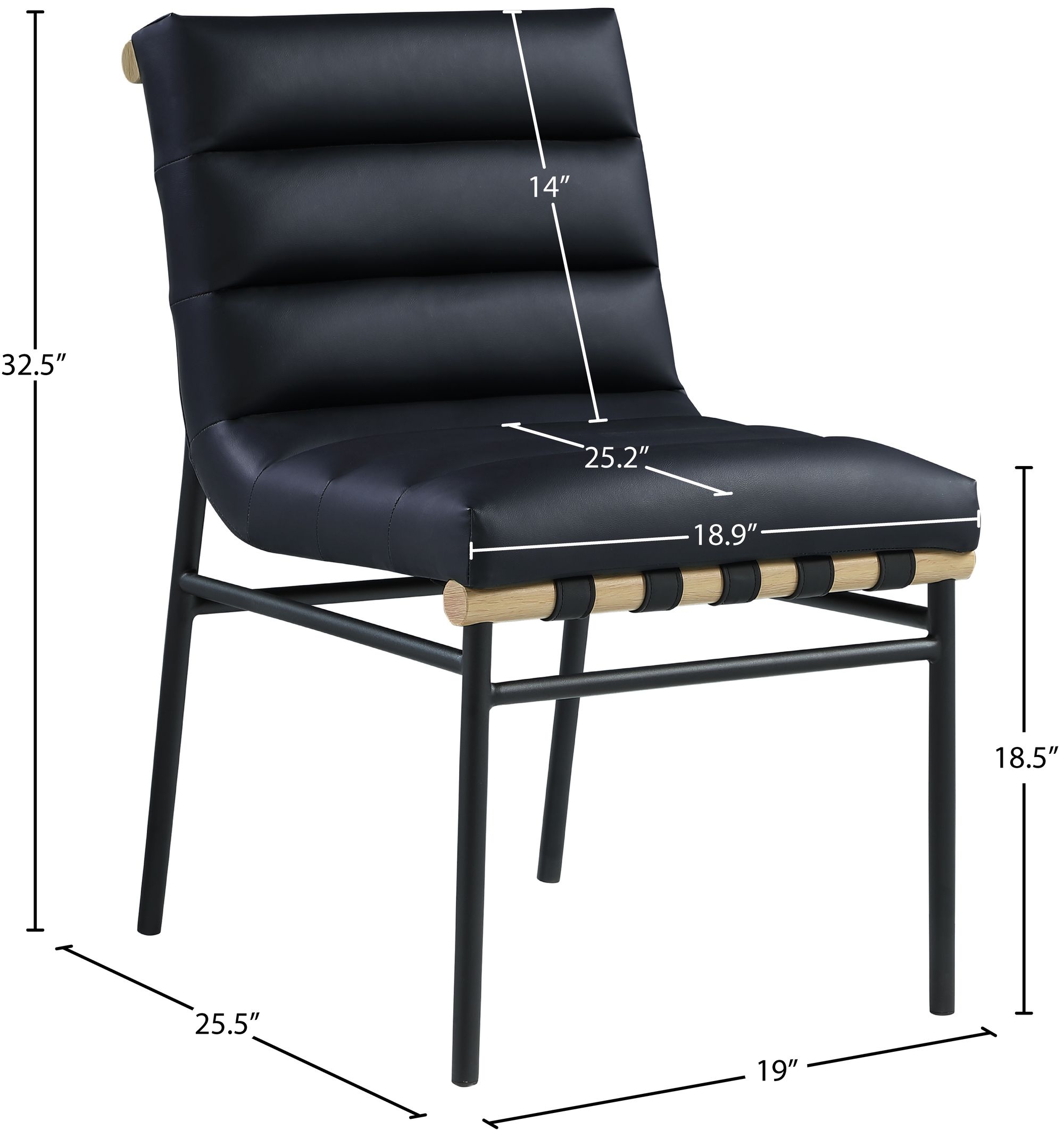 Burke Boucle Fabric Dining Chair with Matte Black Metal Frame