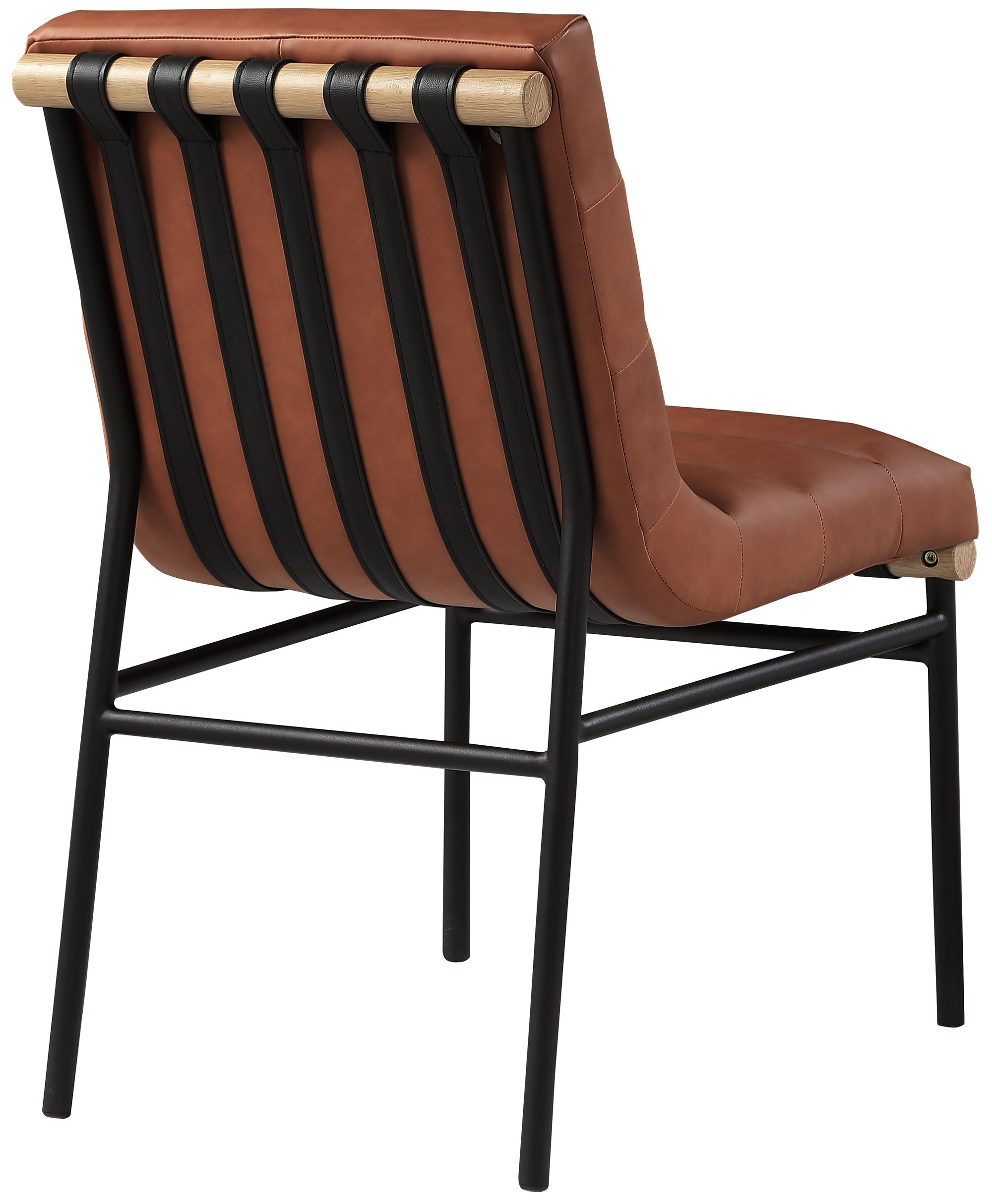 Burke Faux Leather Dining Chair with Matte Black Metal Frame