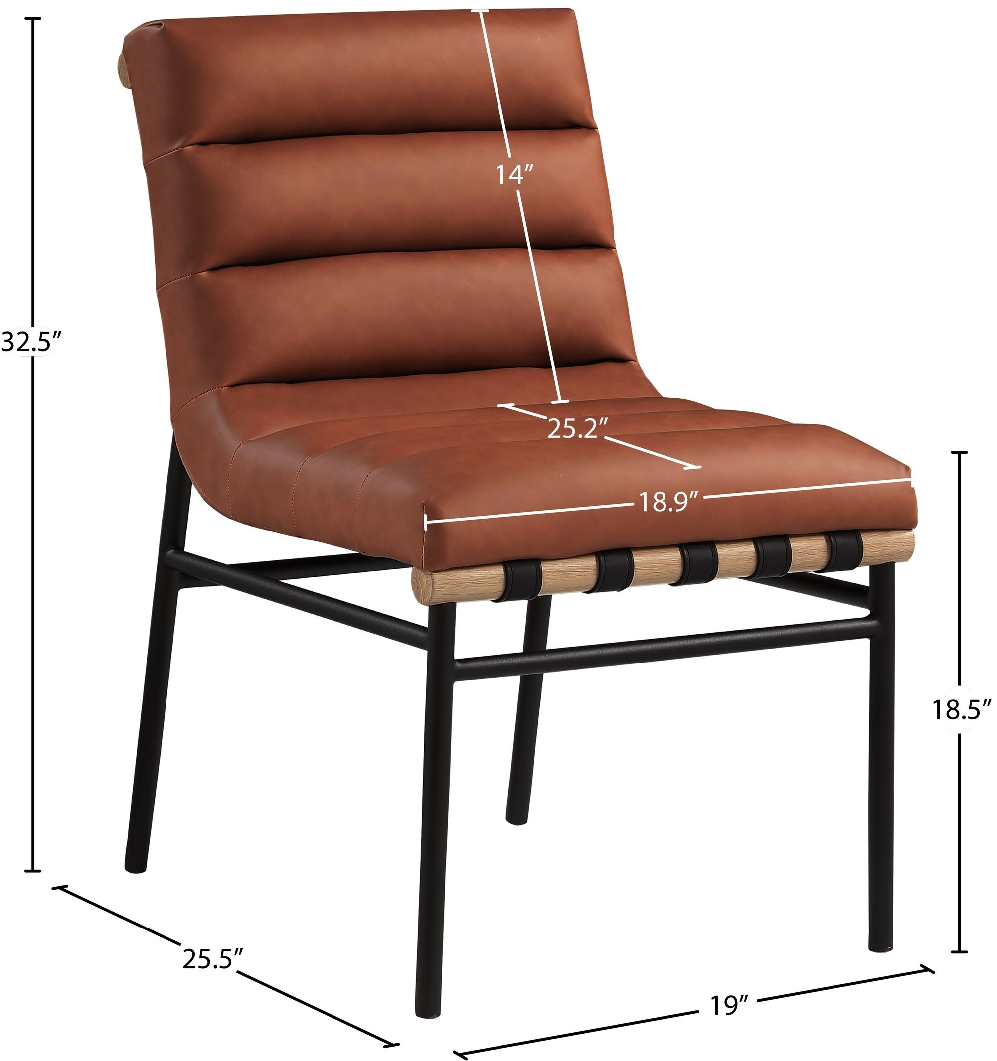 Burke Boucle Fabric Dining Chair with Matte Black Metal Frame