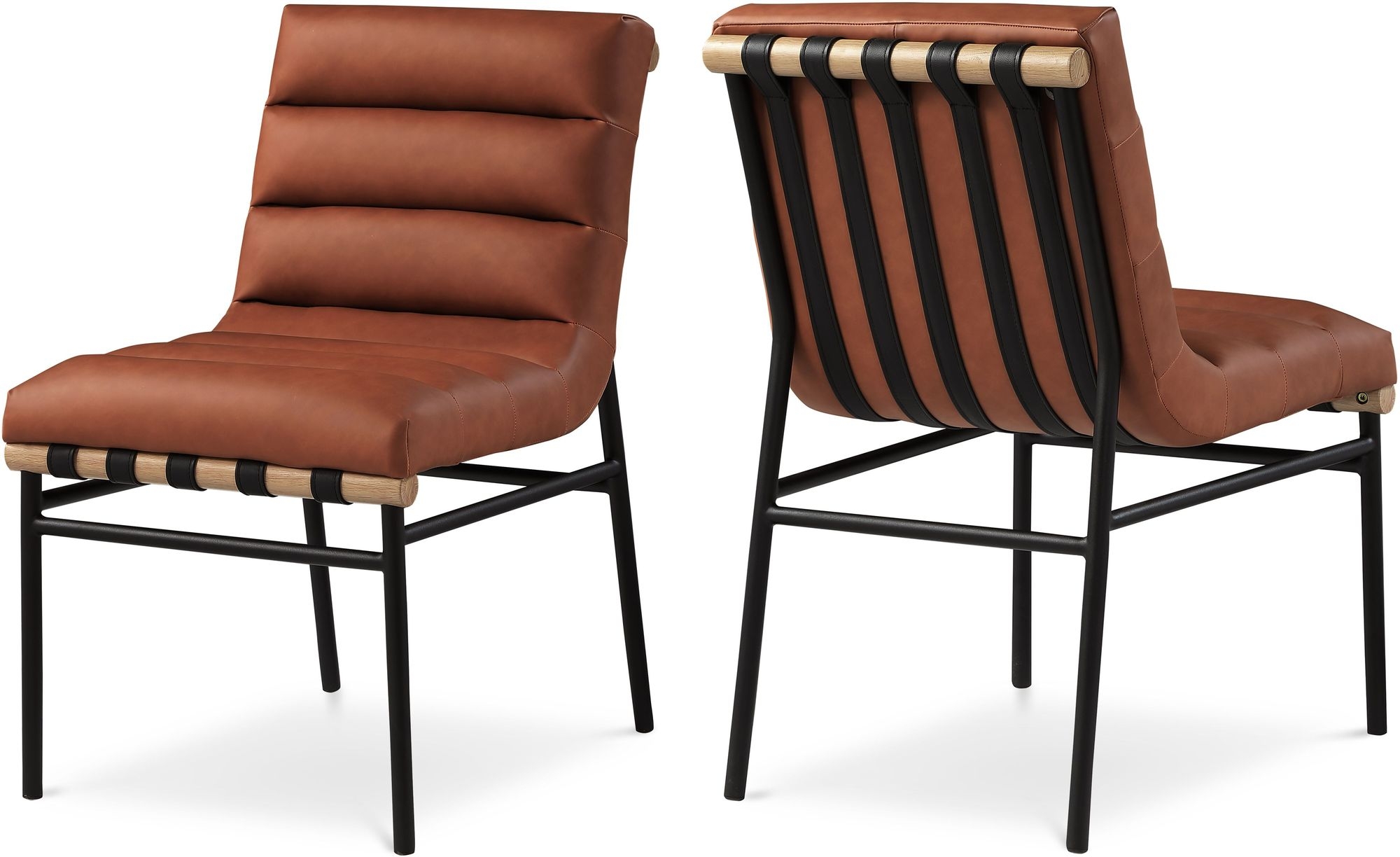 Burke Boucle Fabric Dining Chair with Matte Black Metal Frame