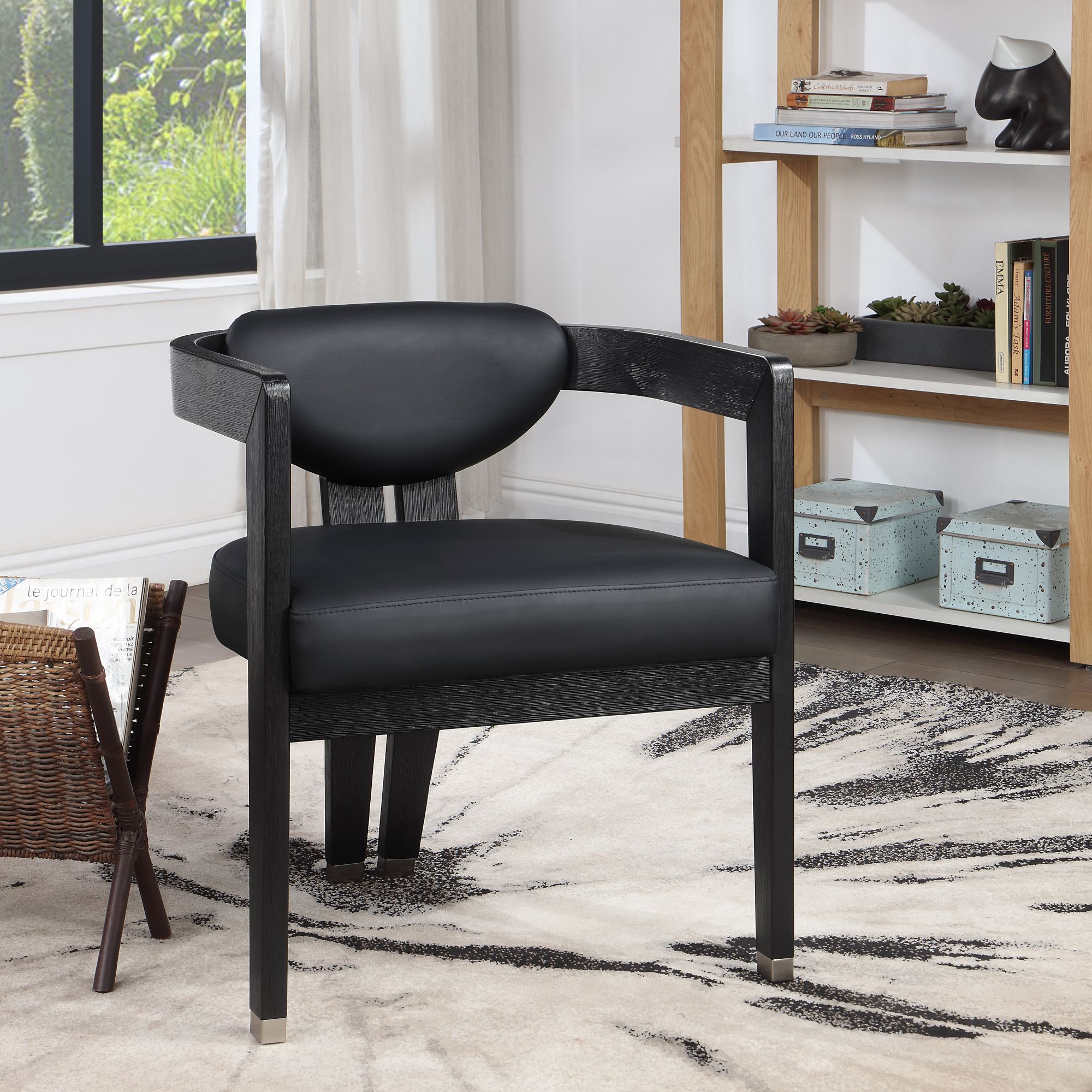 Carlyle Faux Leather Dining Chair with Solid Wood Frame