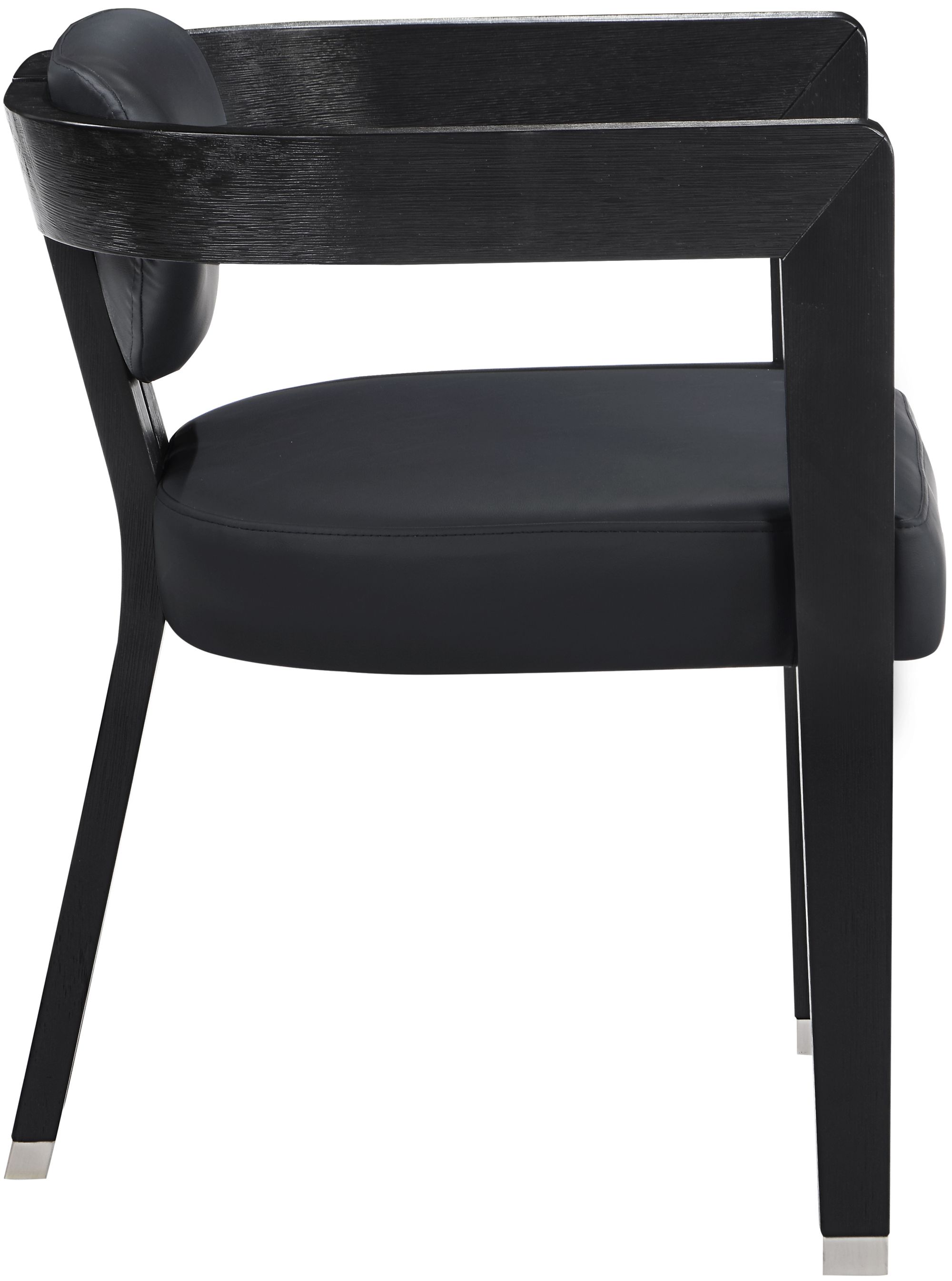 Carlyle Faux Leather Dining Chair with Solid Wood Brushed Black Frame