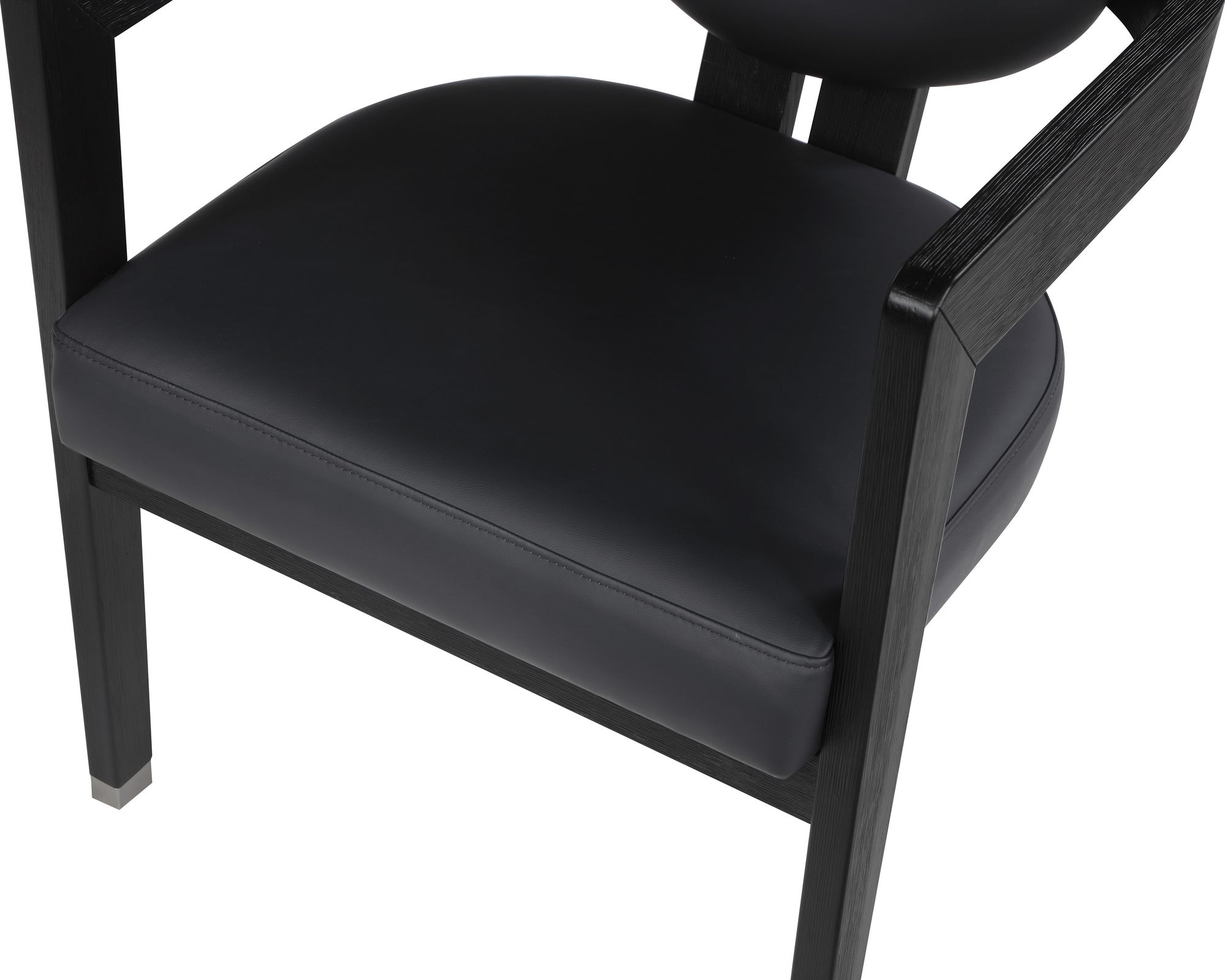 Carlyle Faux Leather Dining Chair with Solid Wood Brushed Black Frame