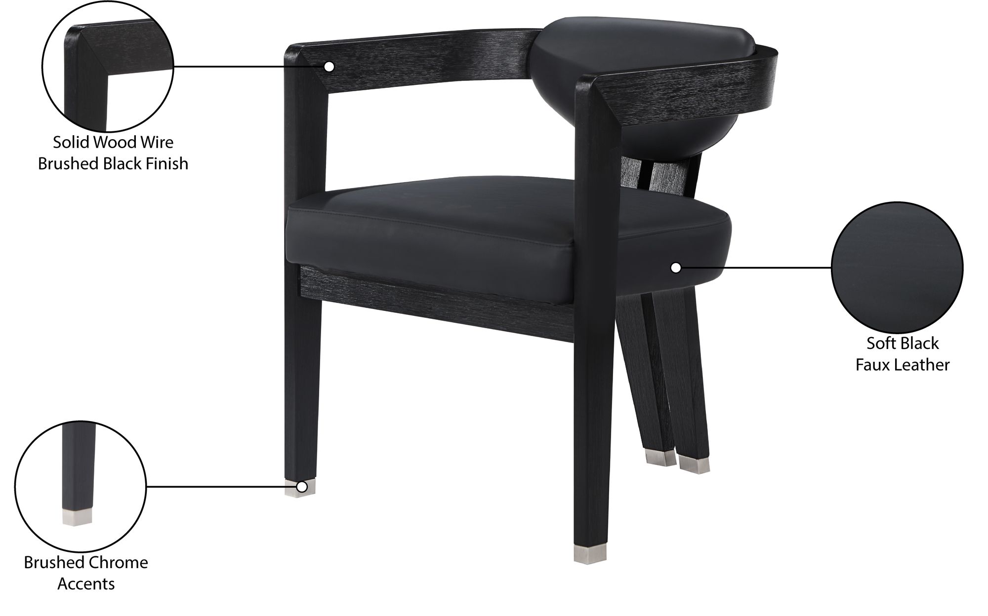 Carlyle Faux Leather Dining Chair with Solid Wood Frame