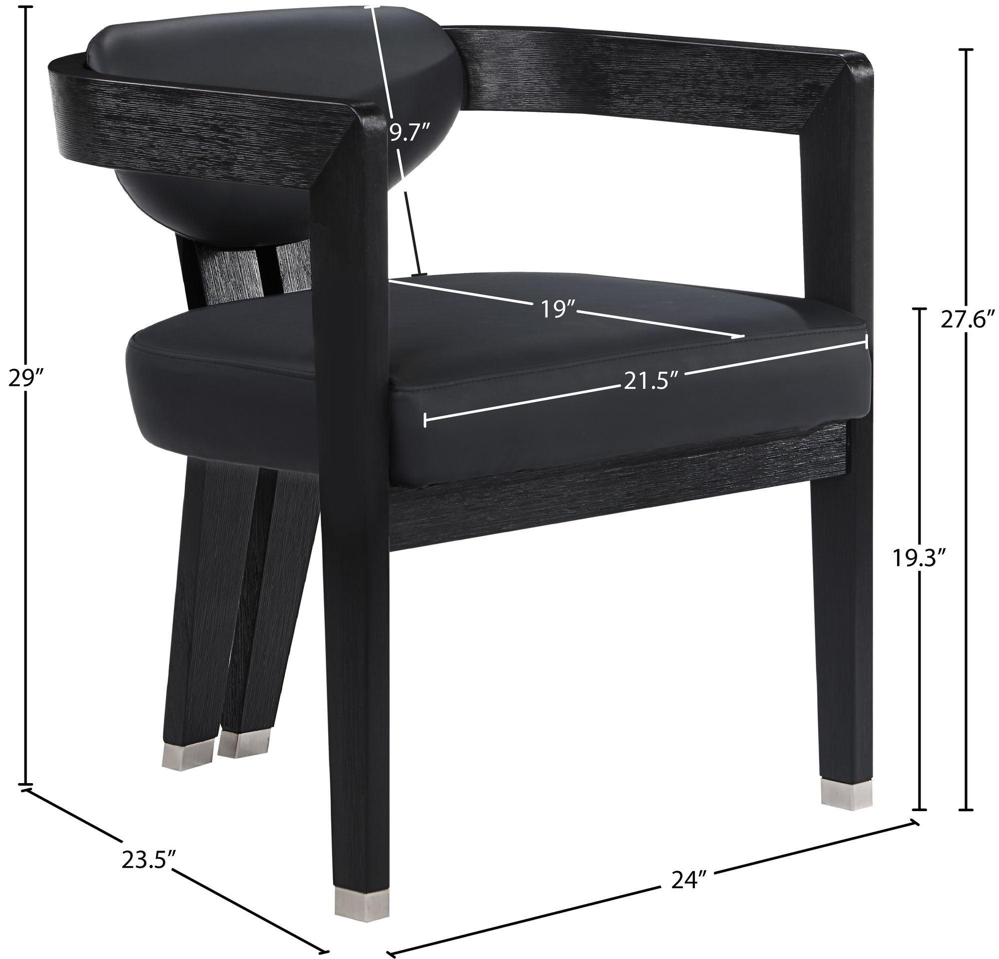 Carlyle Faux Leather Dining Chair with Solid Wood Frame