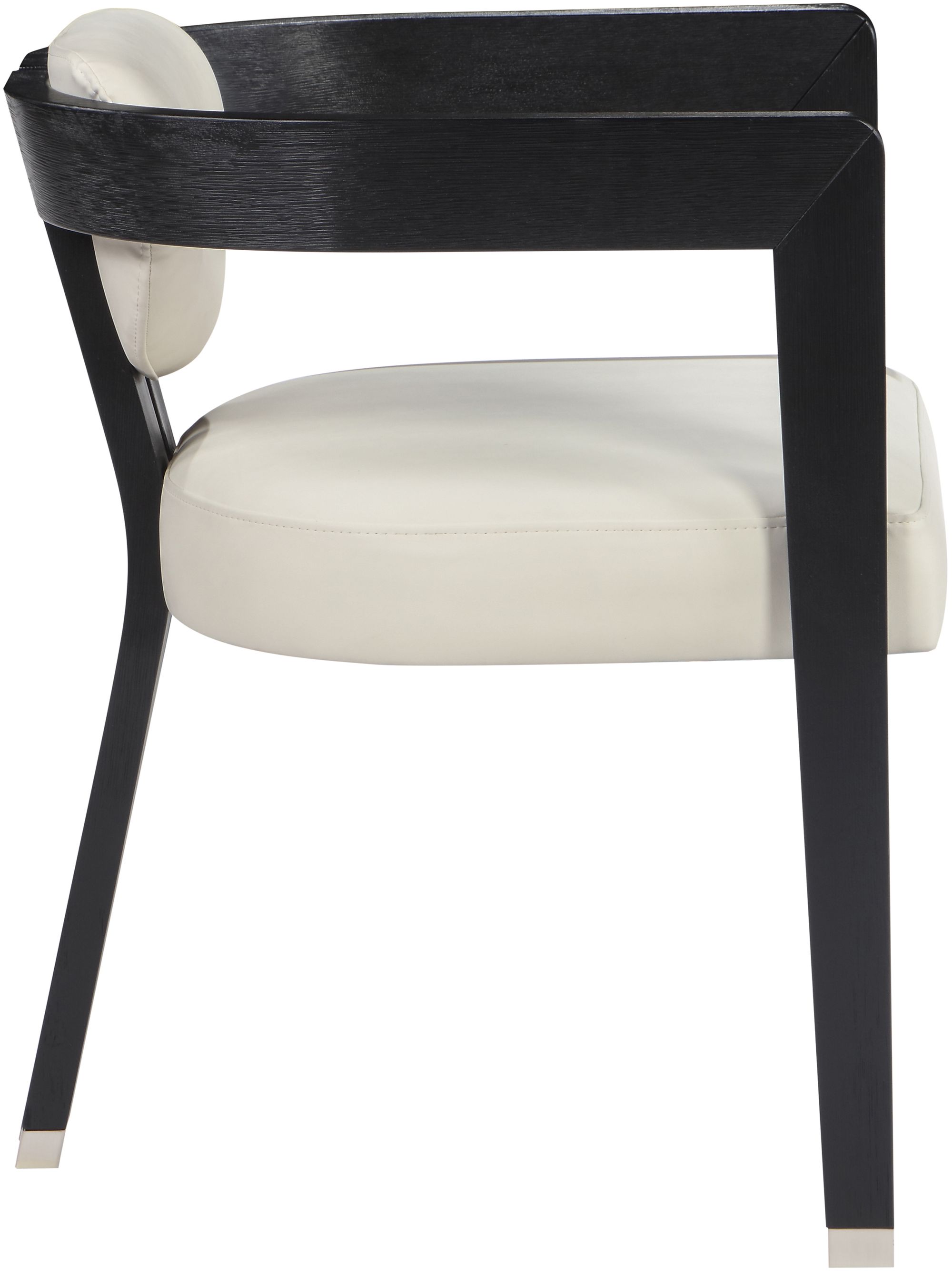 Carlyle Faux Leather Dining Chair with Solid Wood Brushed Black Frame