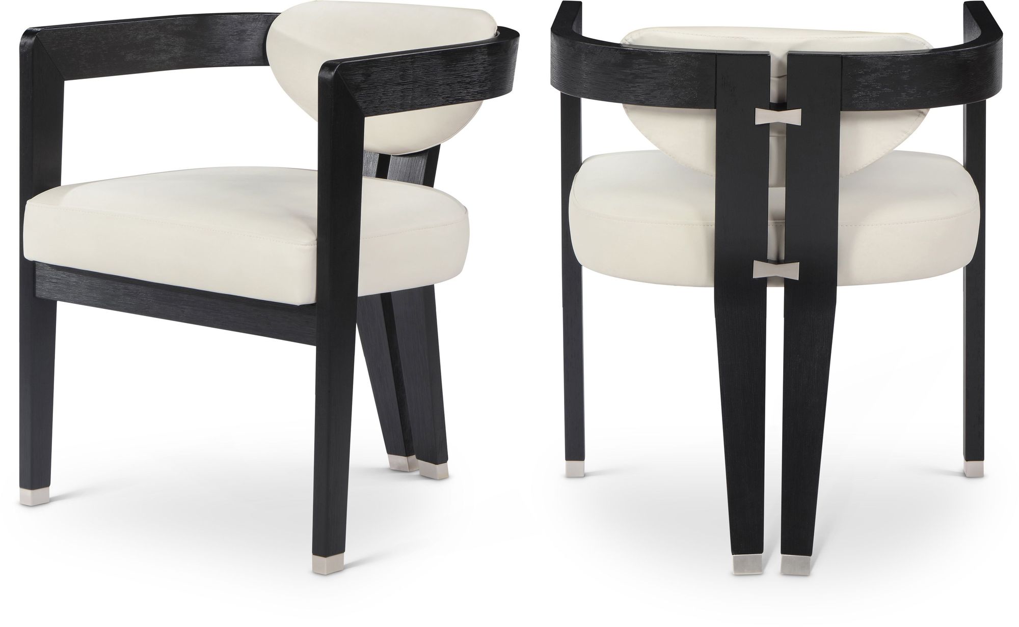 Carlyle Faux Leather Dining Chair with Solid Wood Brushed Black Frame