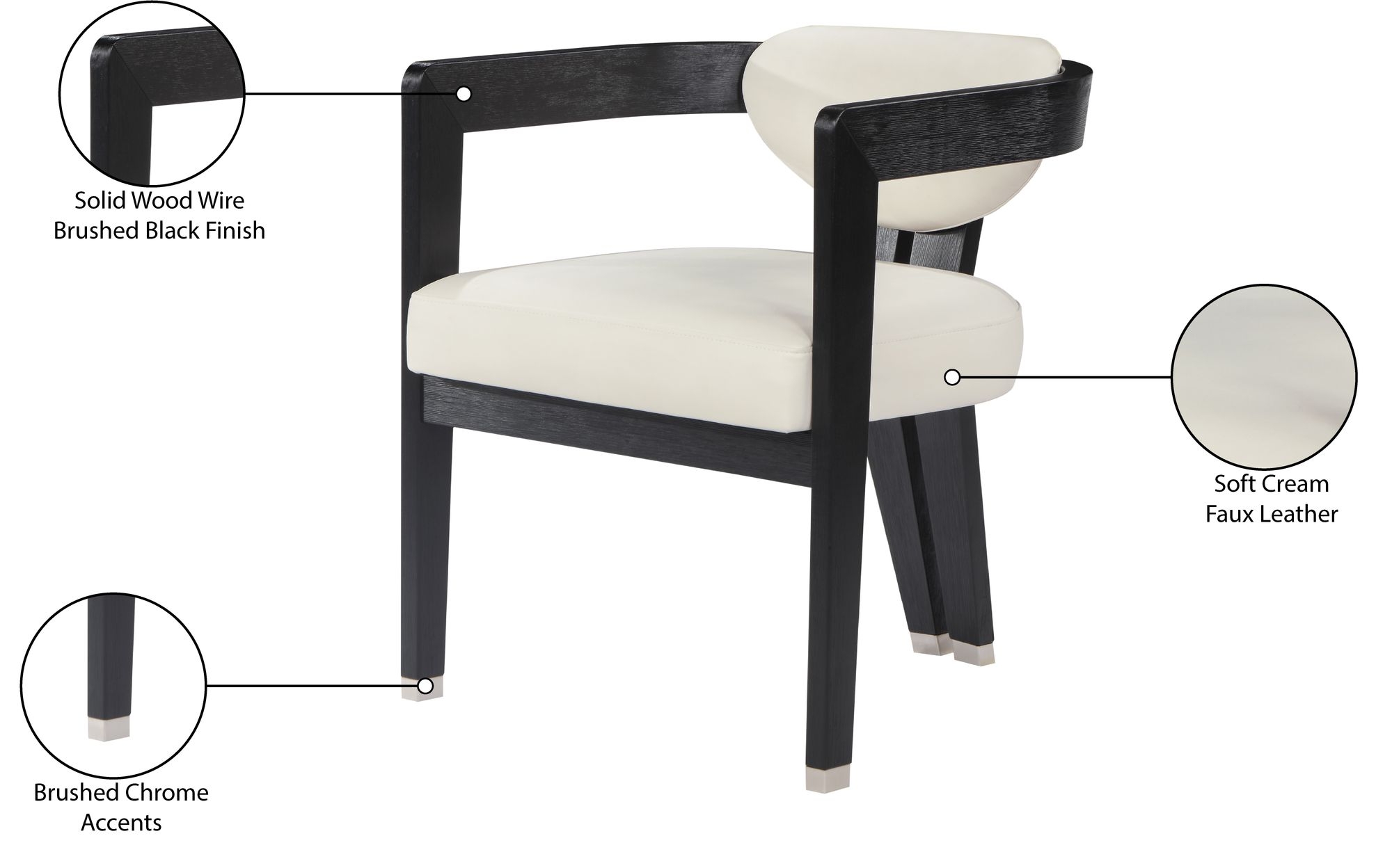 Carlyle Faux Leather Dining Chair with Solid Wood Frame