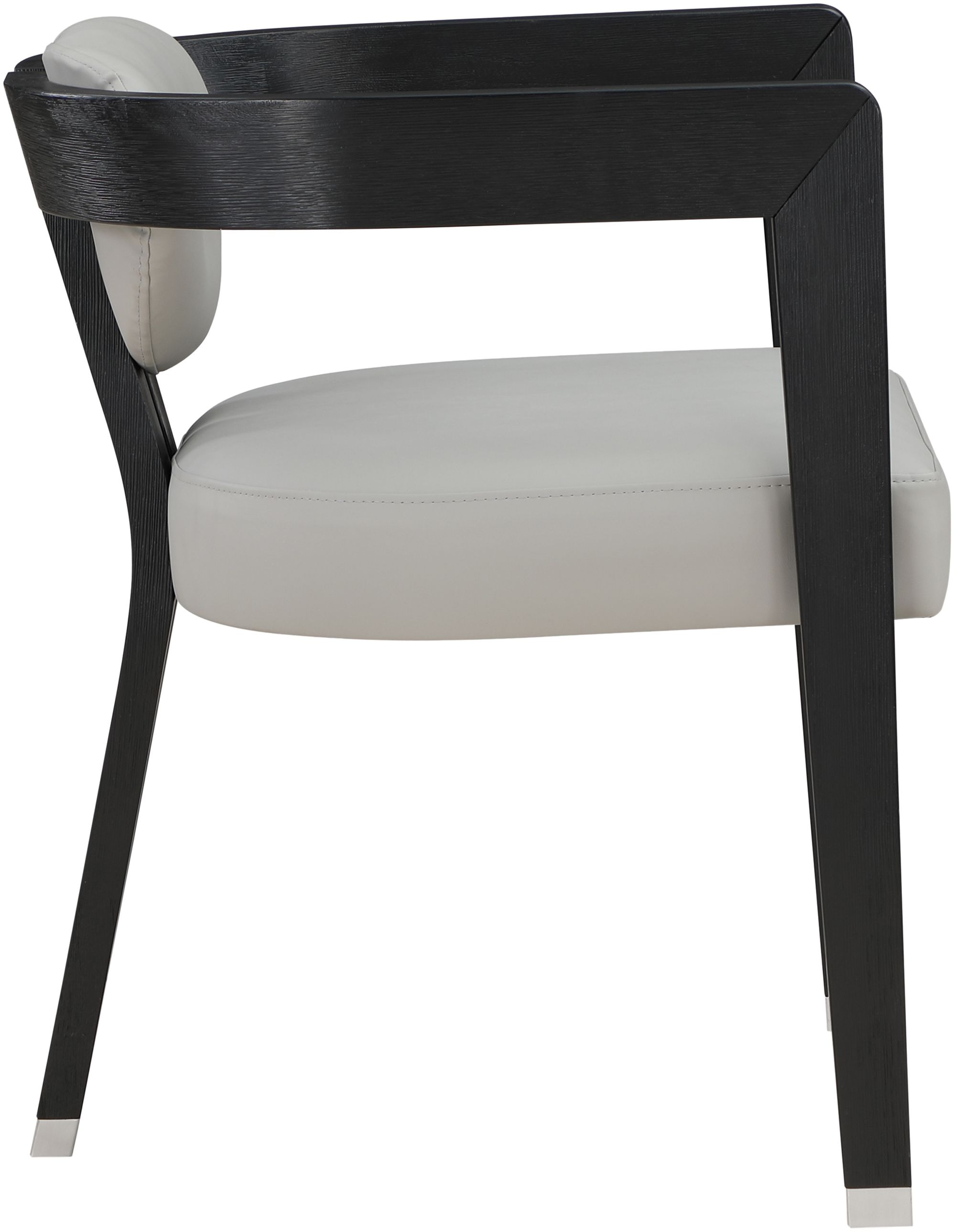 Carlyle Faux Leather Dining Chair with Solid Wood Brushed Black Frame