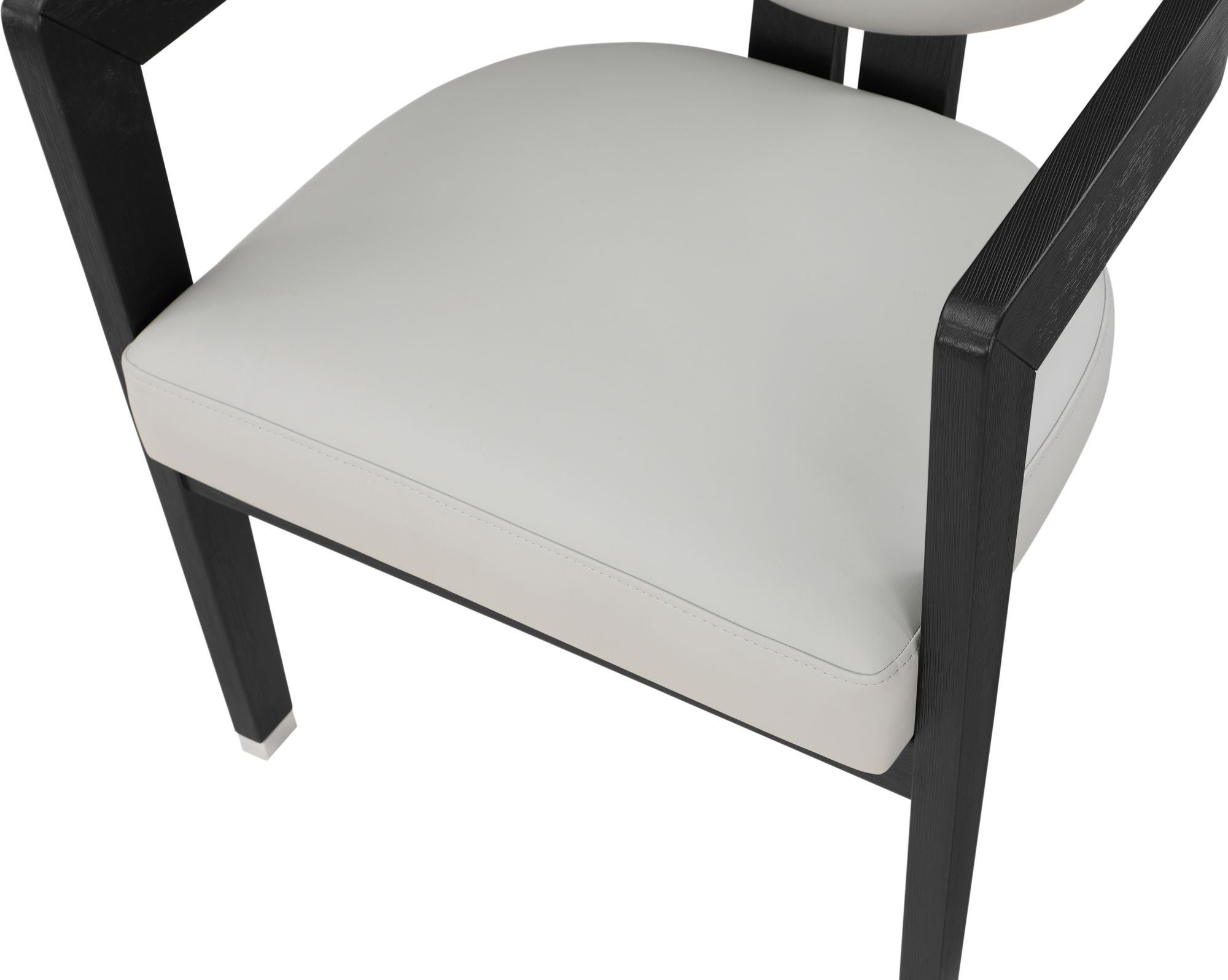 Carlyle Faux Leather Dining Chair with Solid Wood Brushed Black Frame