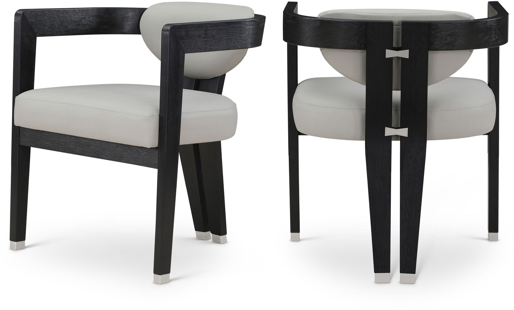 Carlyle Faux Leather Dining Chair with Solid Wood Brushed Black Frame
