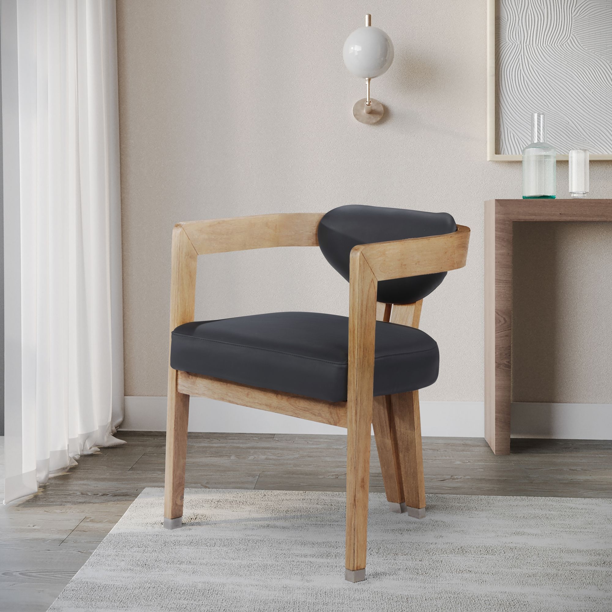 Carlyle Faux Leather Dining Chair with Solid Wood Frame