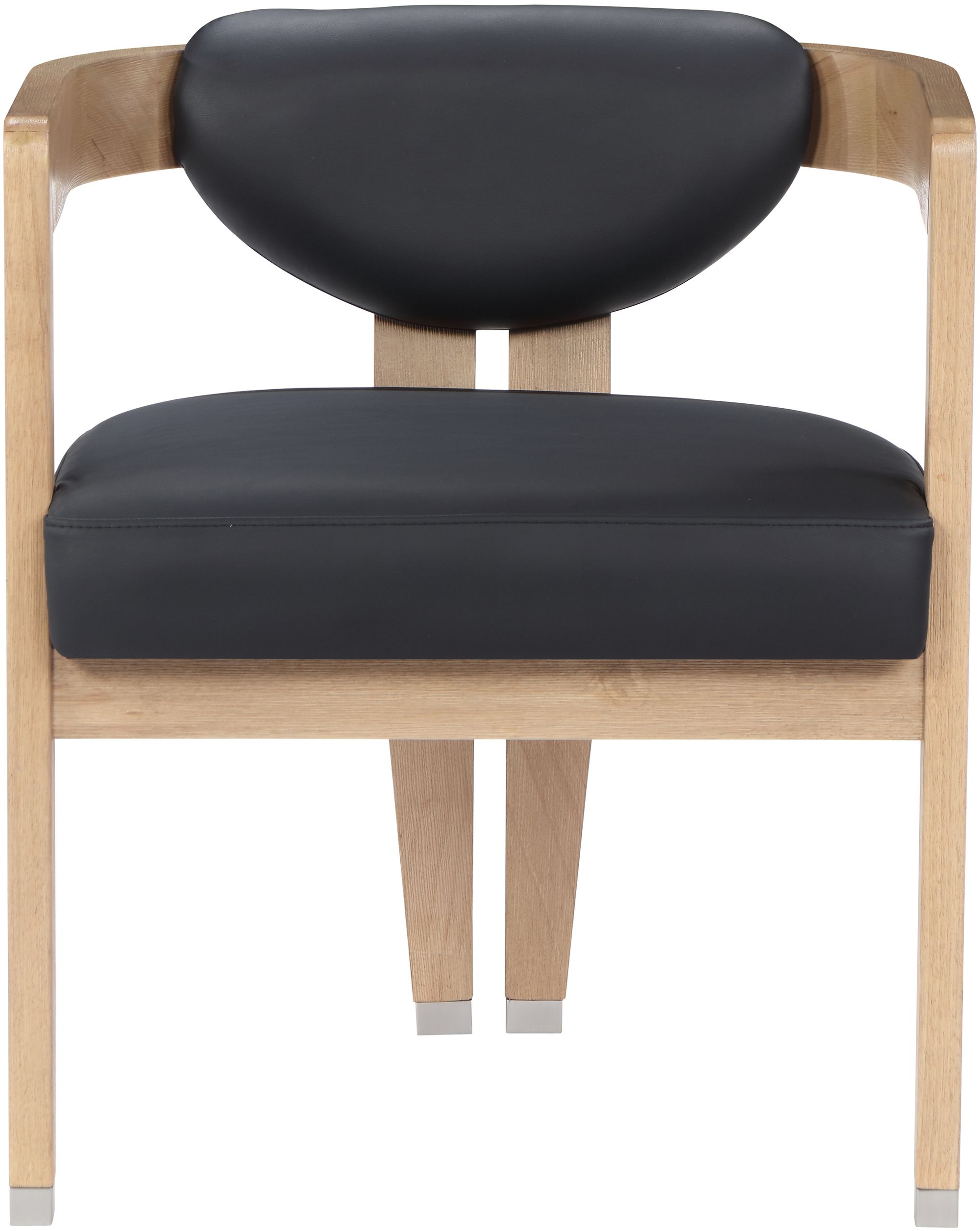 Carlyle Faux Leather Dining Chair with Solid Wood Natural Frame