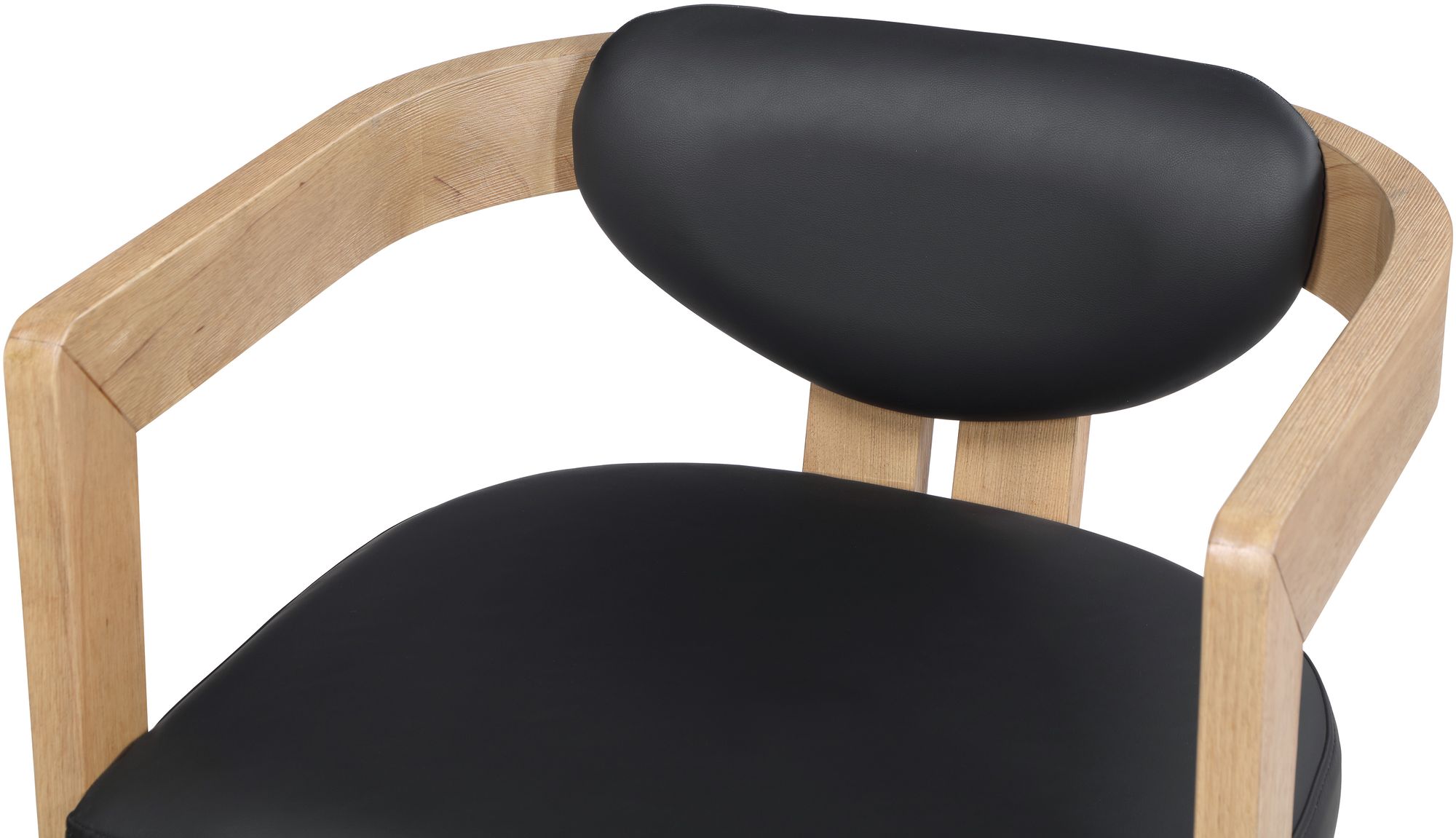 Carlyle Faux Leather Dining Chair with Solid Wood Natural Frame