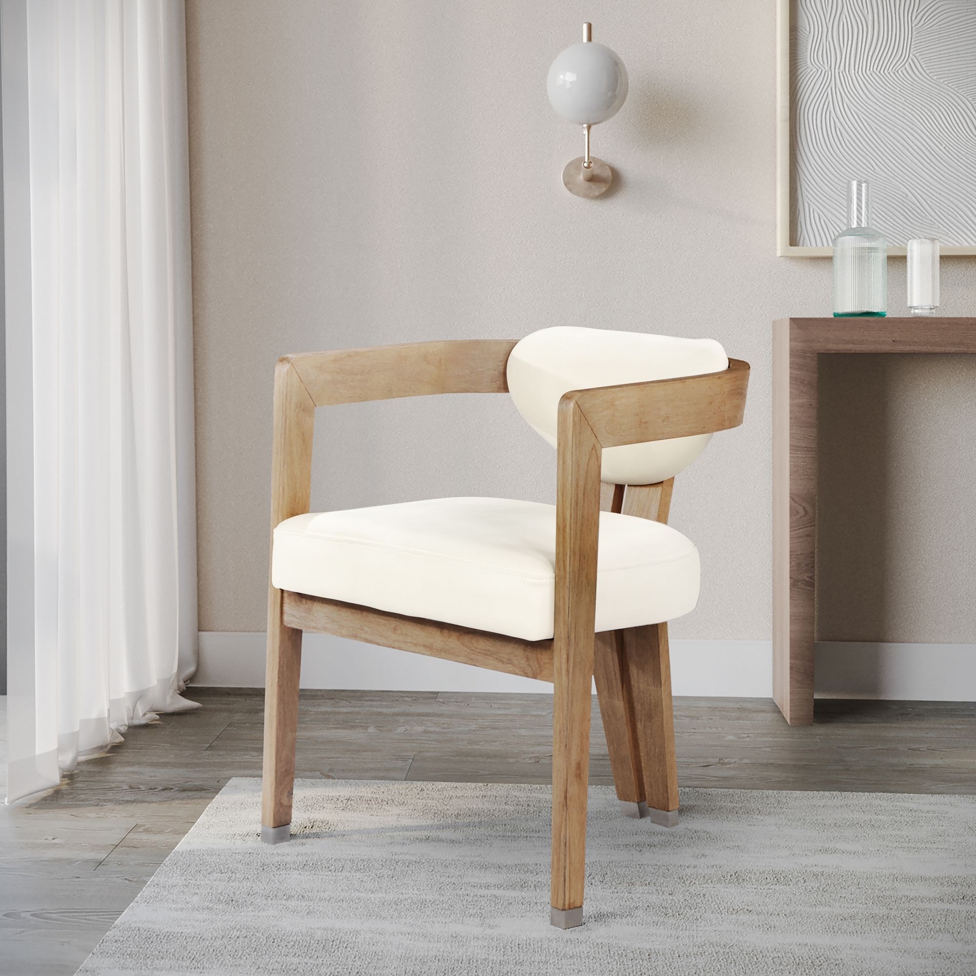 Carlyle Faux Leather Dining Chair with Solid Wood Frame