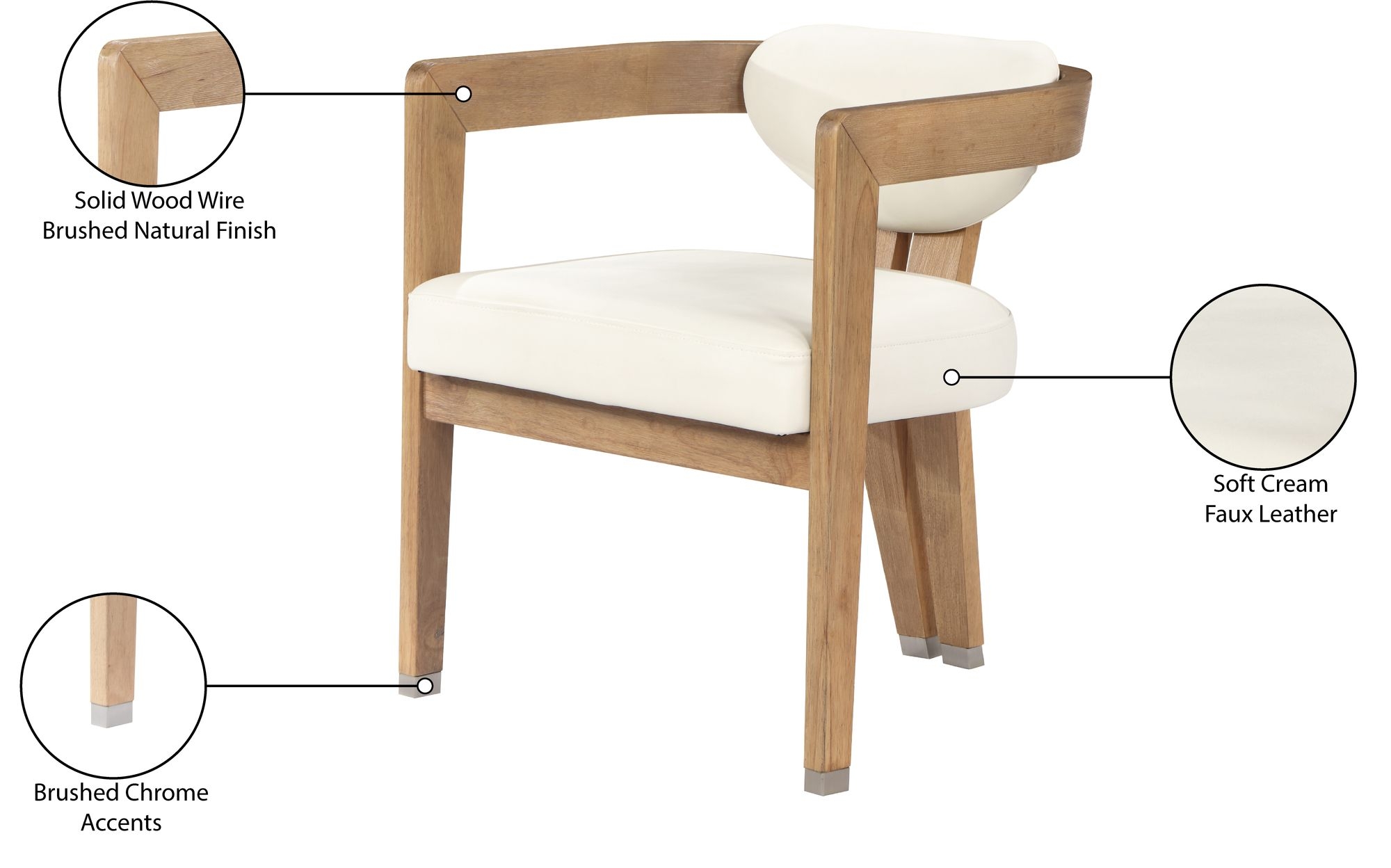 Carlyle Faux Leather Dining Chair with Solid Wood Frame