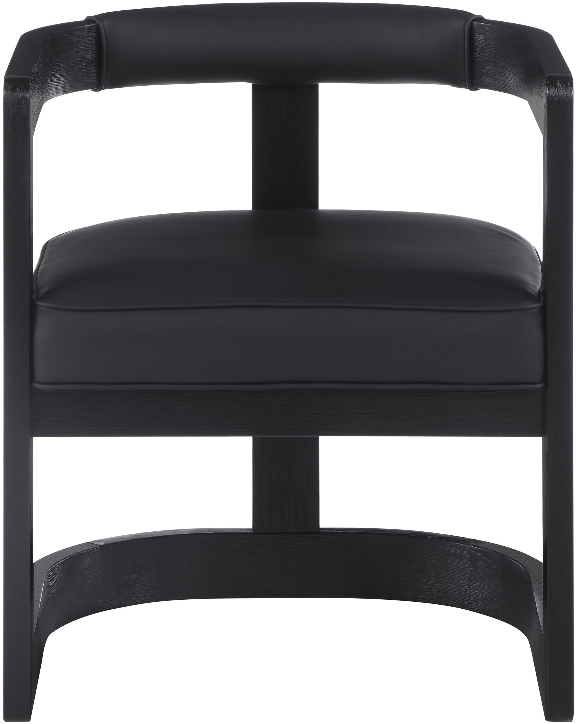 Manchester Faux Leather Dining Chair with Solid Wood Black Frame