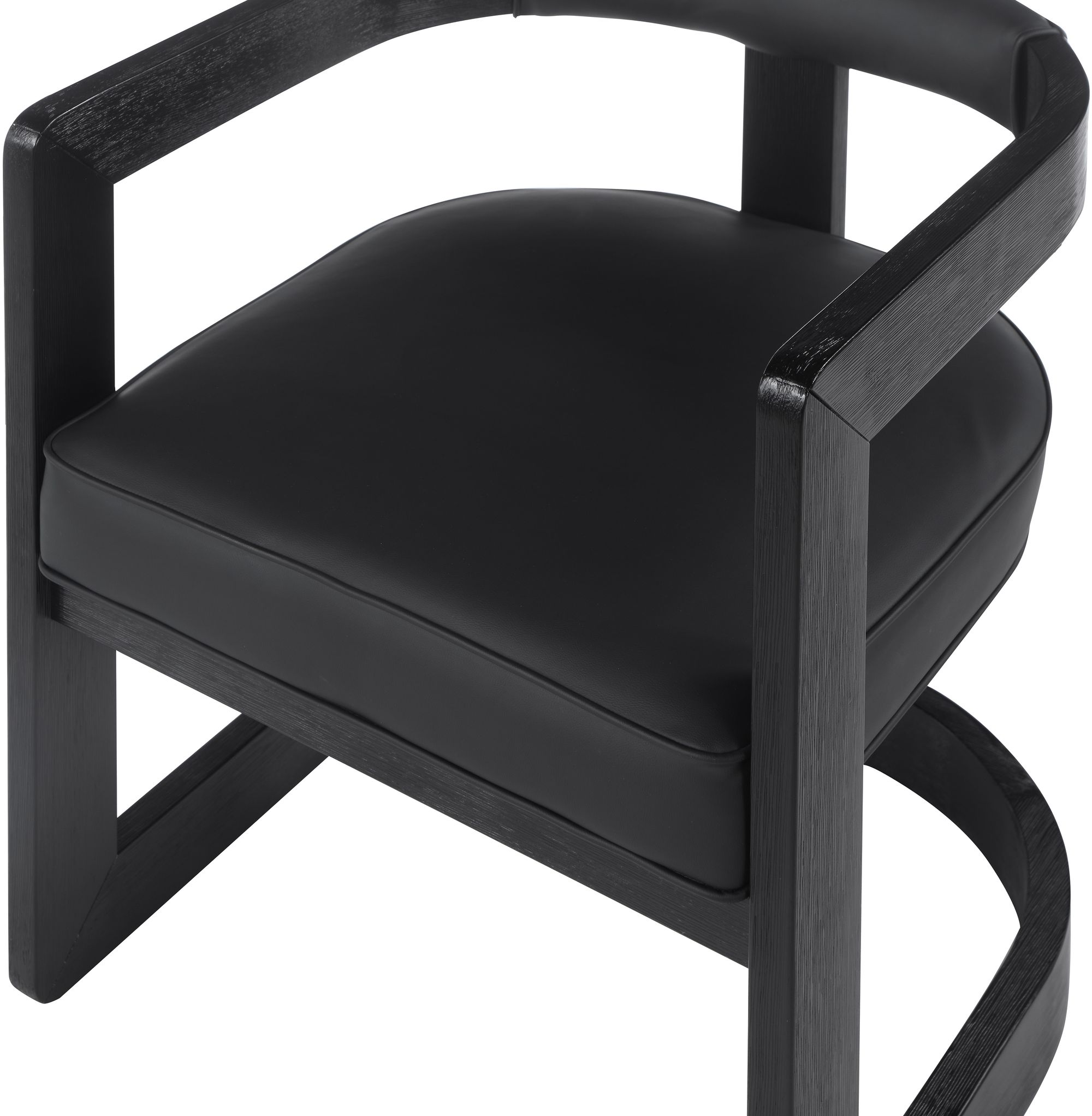Manchester Faux Leather Dining Chair with Solid Wood Black Frame