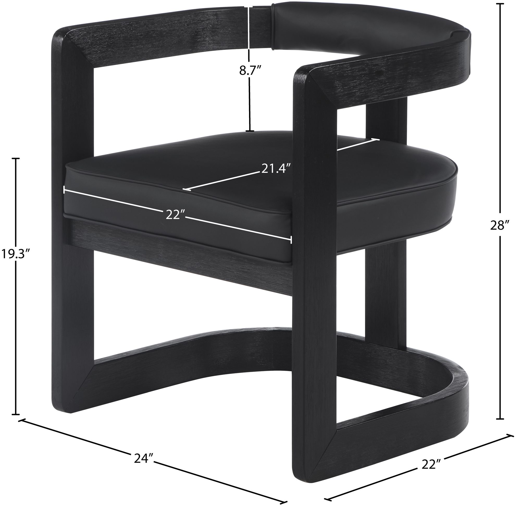 Manchester Faux Leather Dining Chair with Solid Wood Frame