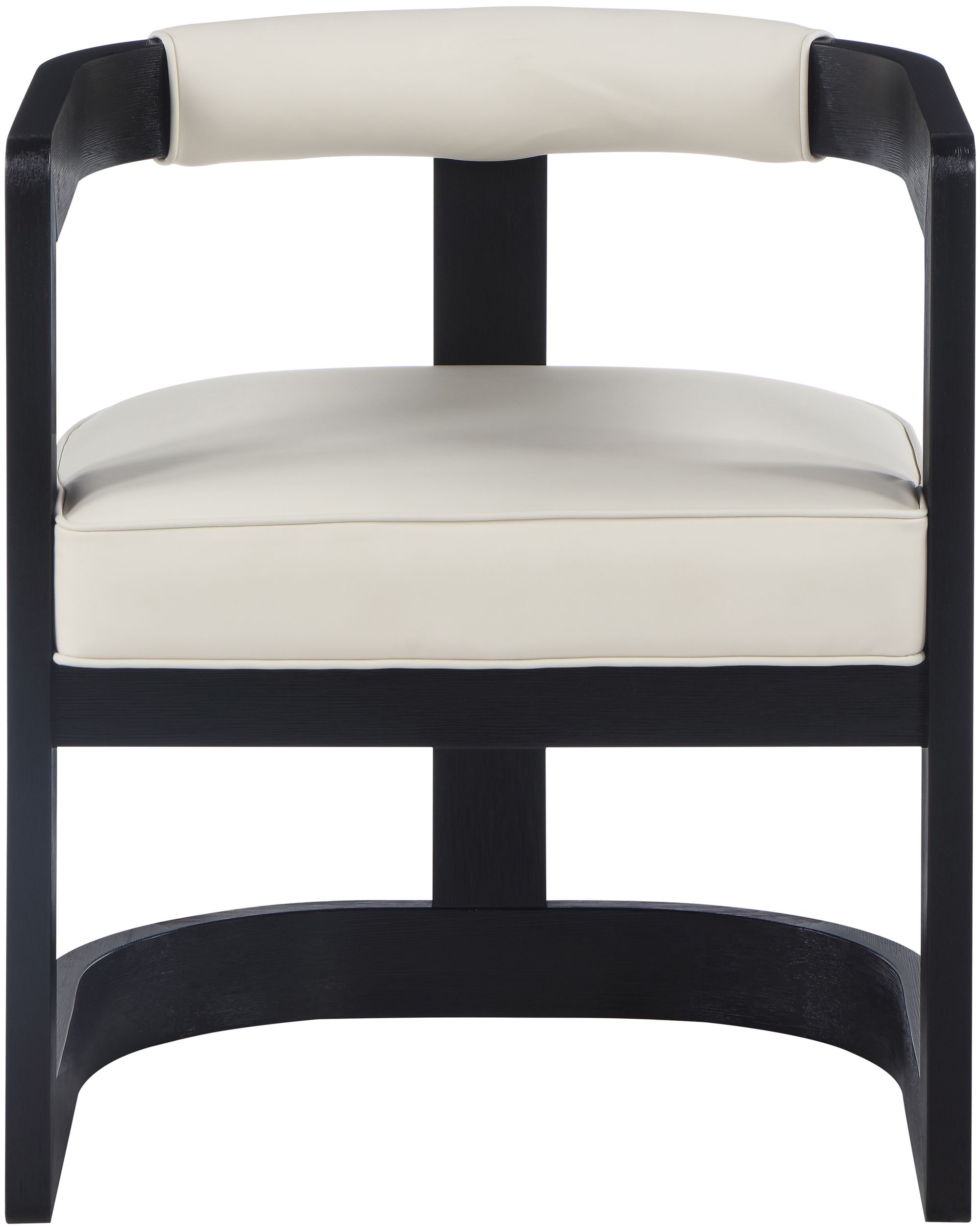 Manchester Faux Leather Dining Chair with Solid Wood Black Frame