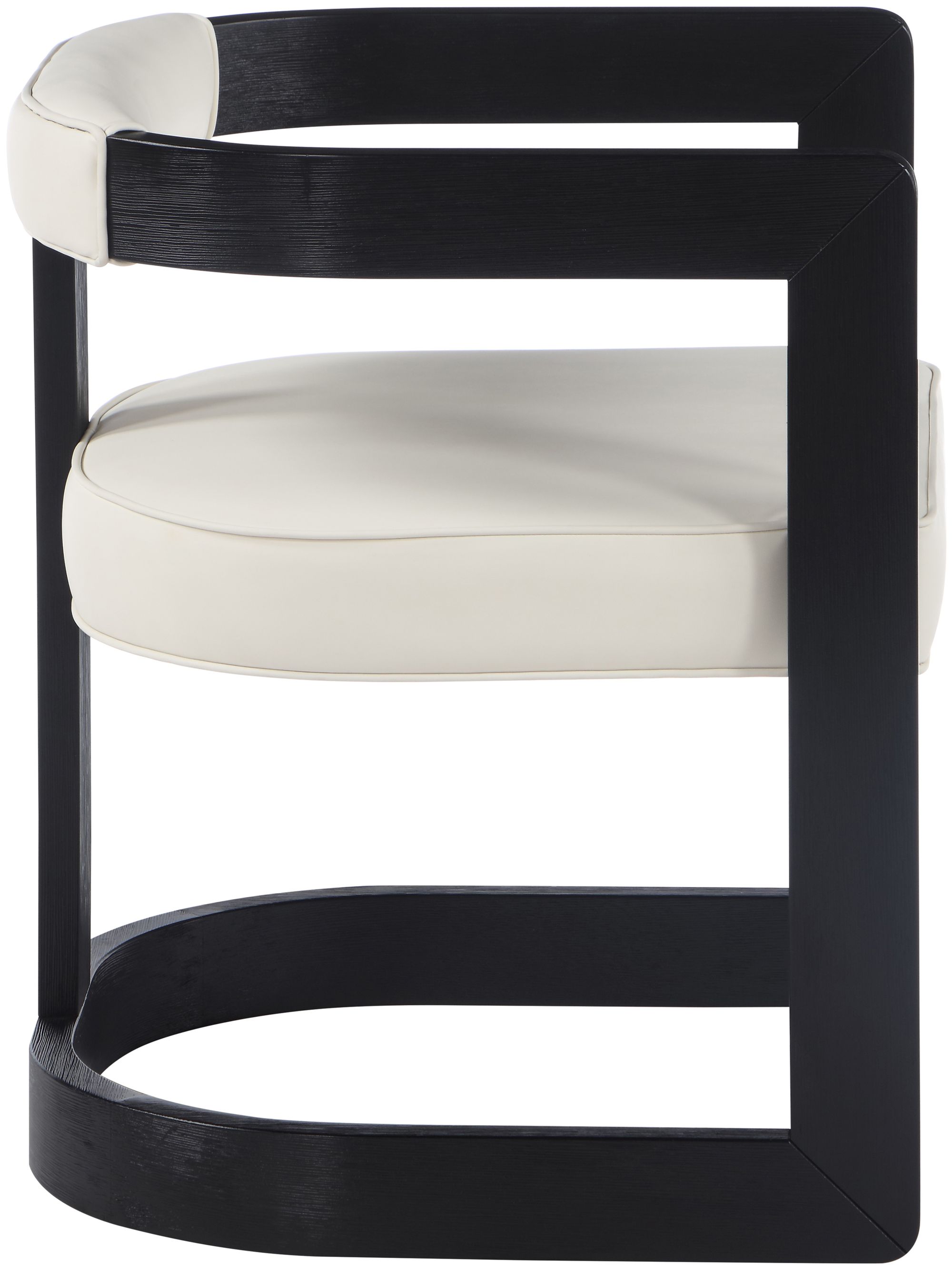 Manchester Faux Leather Dining Chair with Solid Wood Black Frame