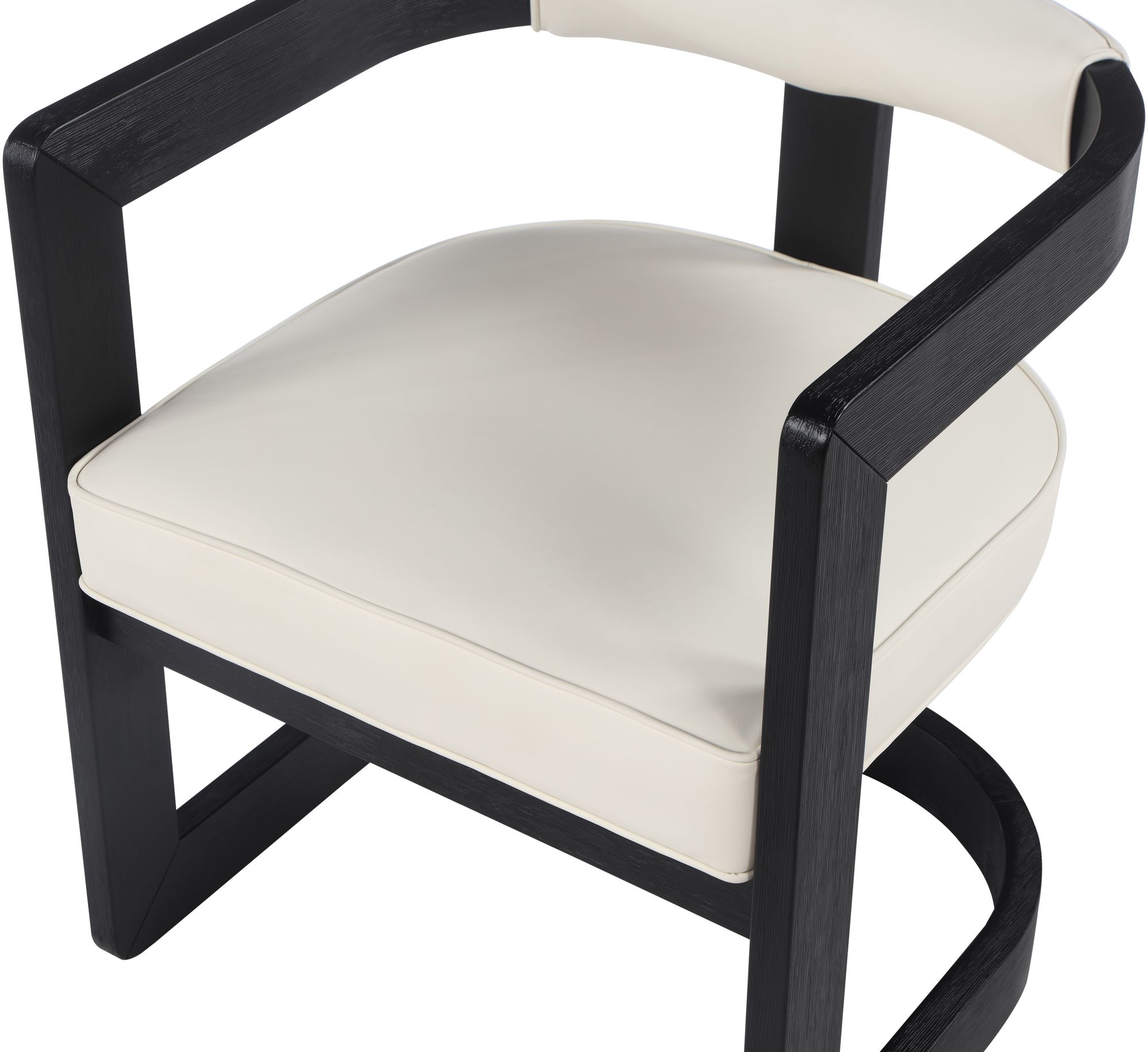 Manchester Faux Leather Dining Chair with Solid Wood Black Frame