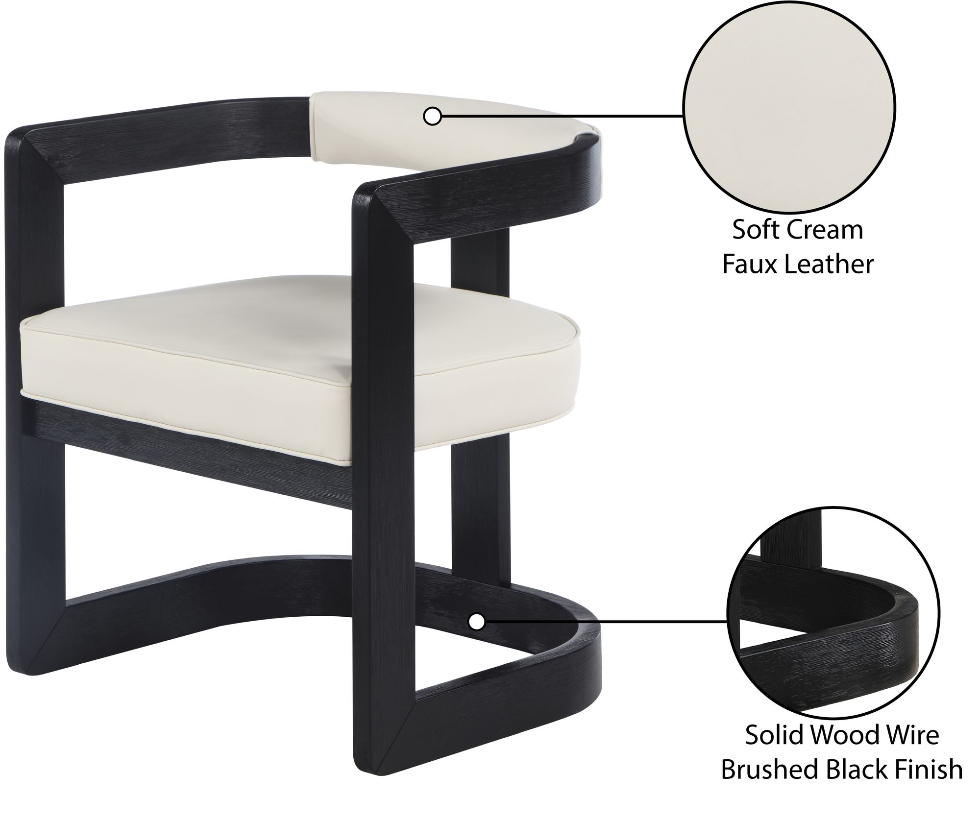 Manchester Faux Leather Dining Chair with Solid Wood Frame