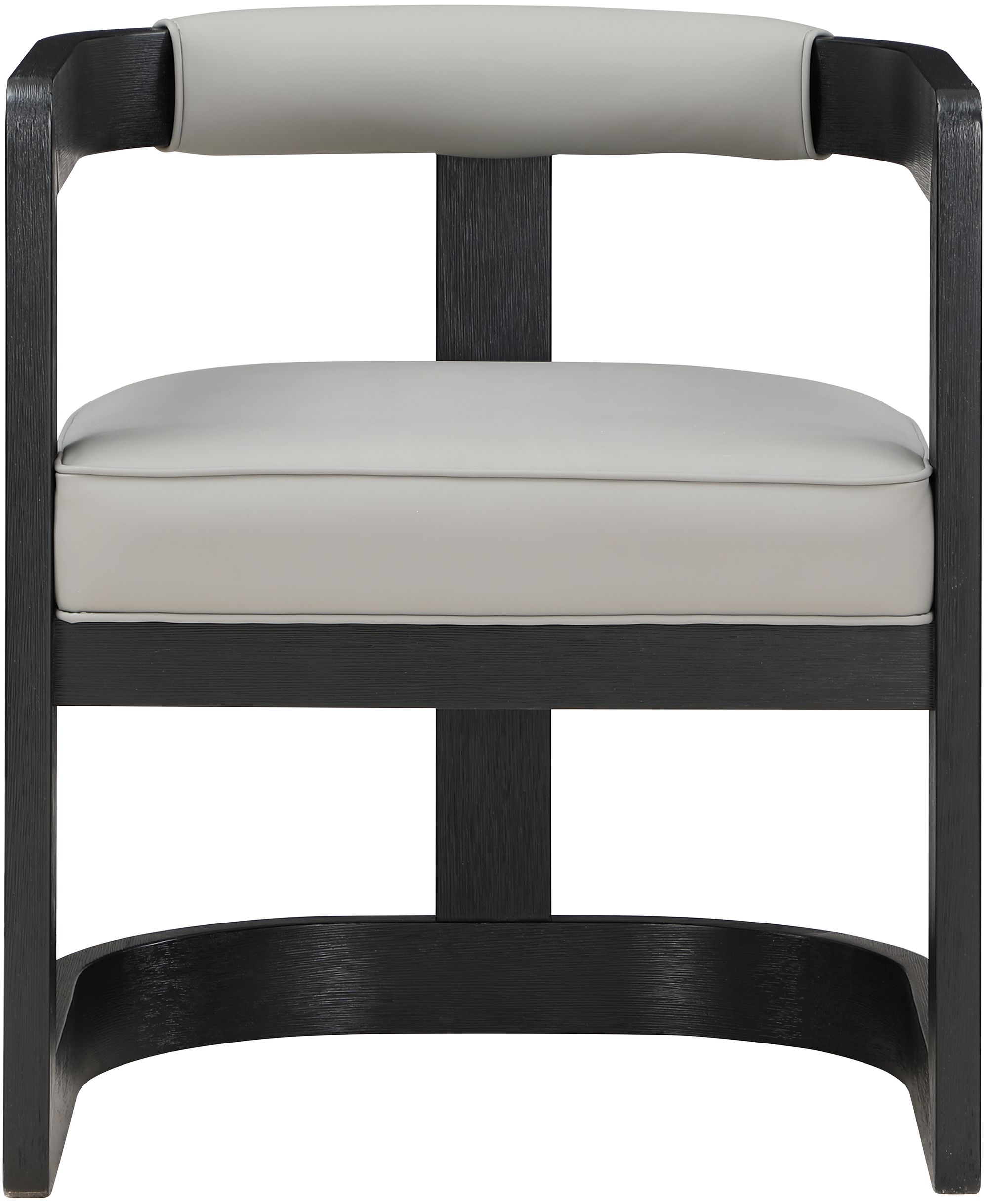 Manchester Faux Leather Dining Chair with Solid Wood Black Frame