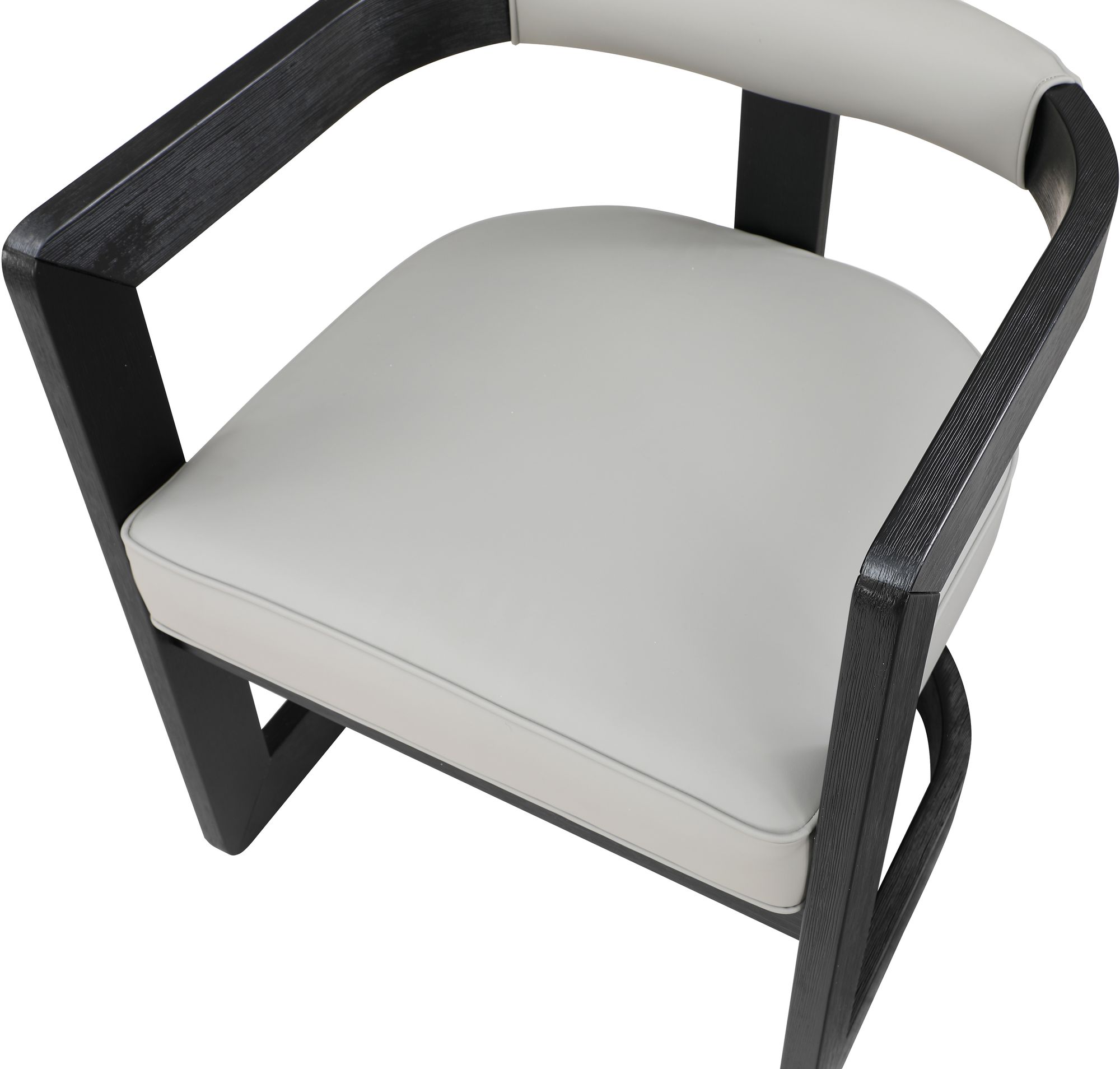 Manchester Faux Leather Dining Chair with Solid Wood Black Frame