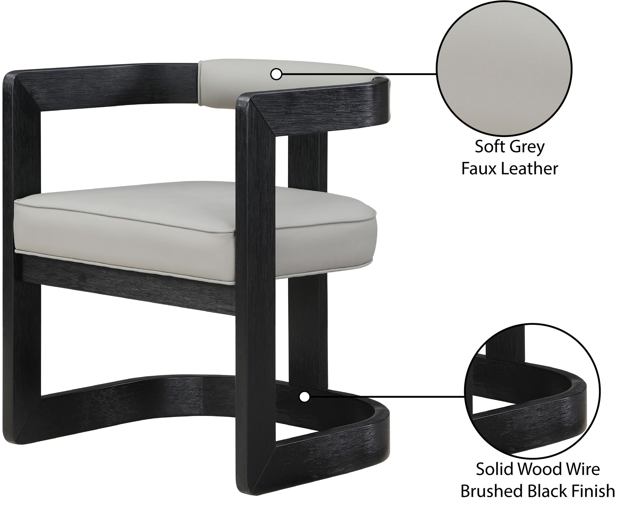 Manchester Faux Leather Dining Chair with Solid Wood Frame