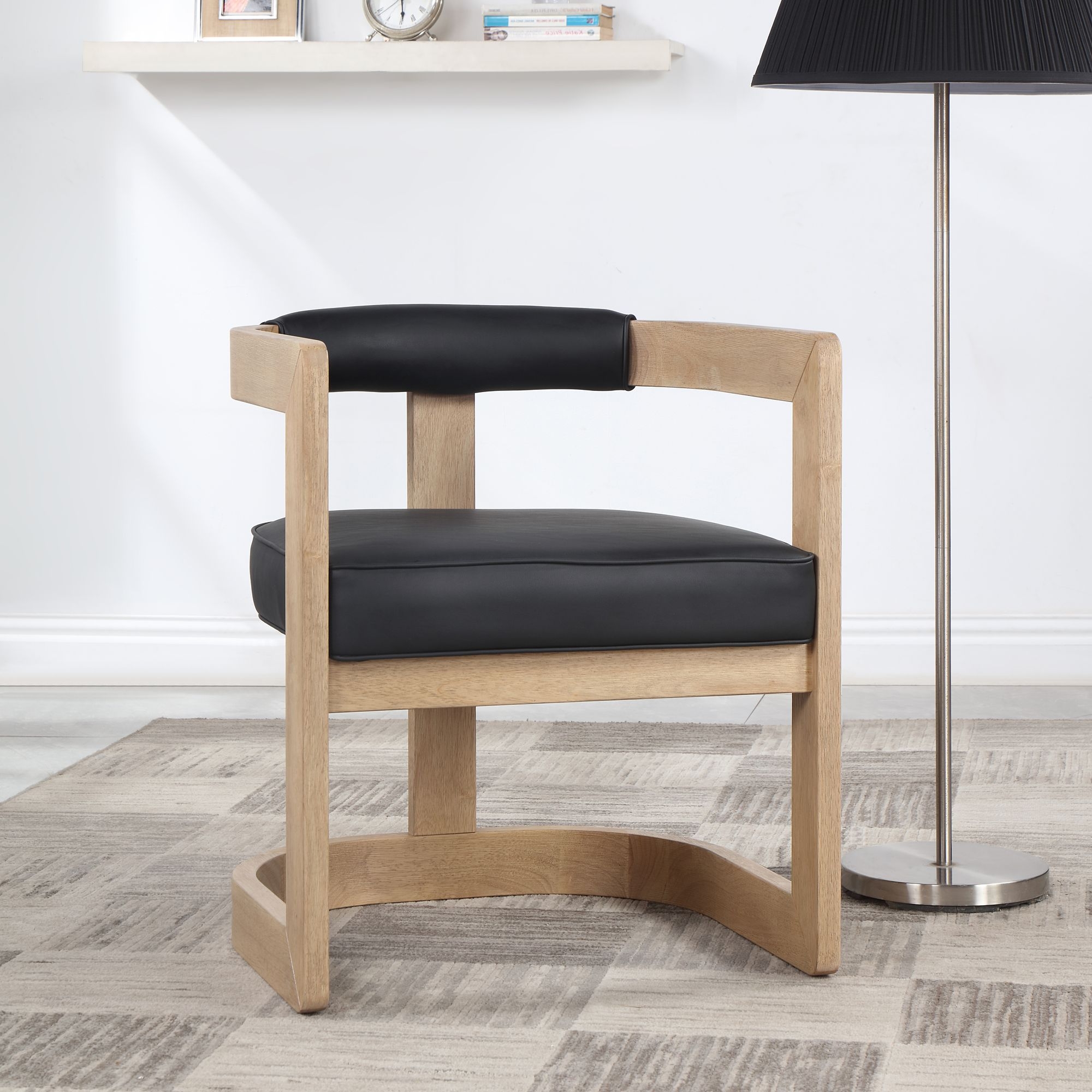 Manchester Faux Leather Dining Chair with Solid Wood Frame